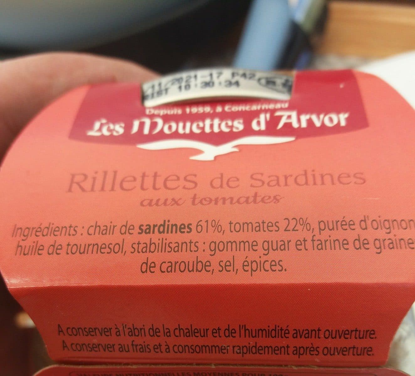 Les Mouettes d'Arvor Rillettes de Sardines aux tomates packshot