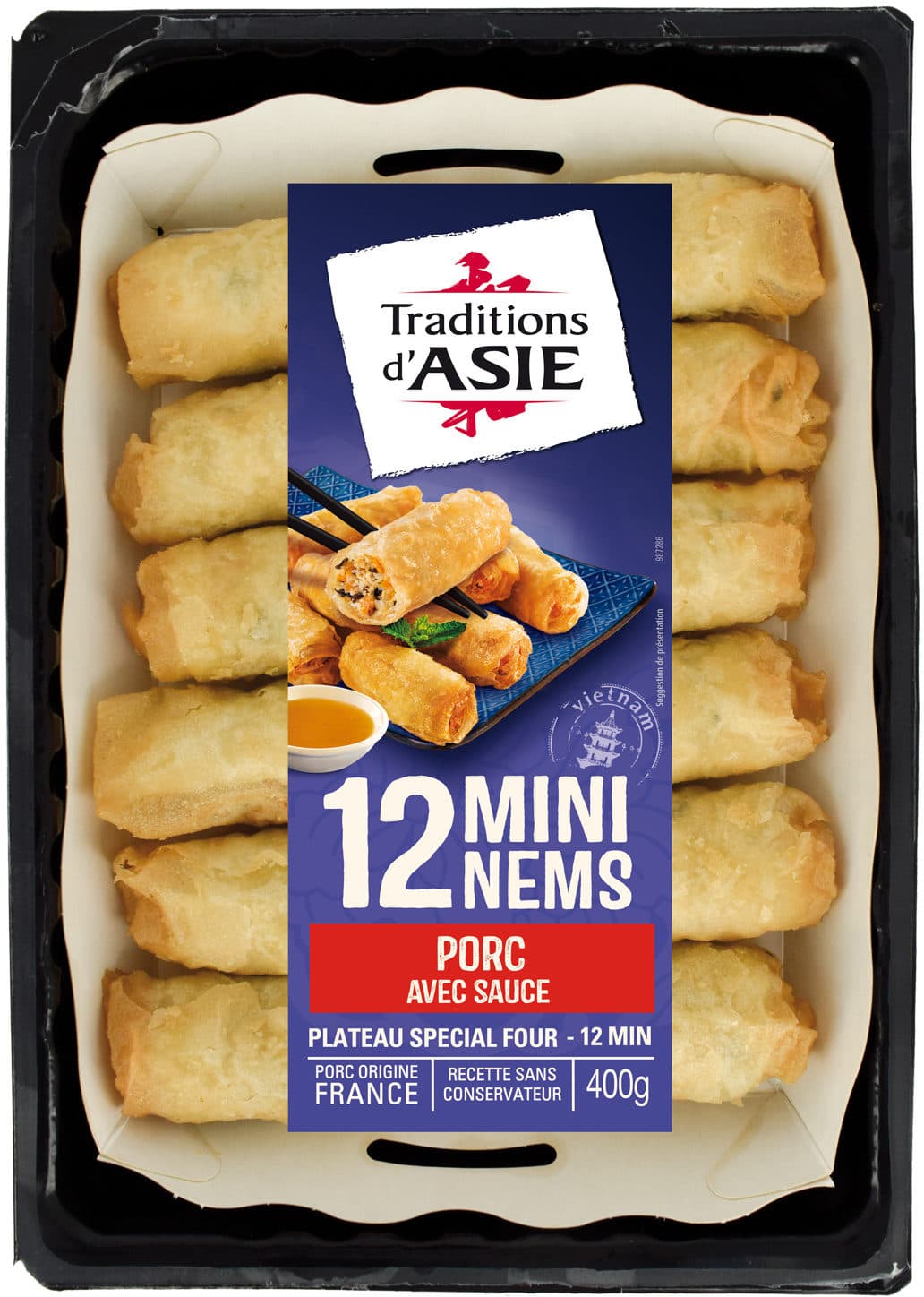 Traditions d asie 12 mini nems au porc avec sauce nuoc-mâm packshot