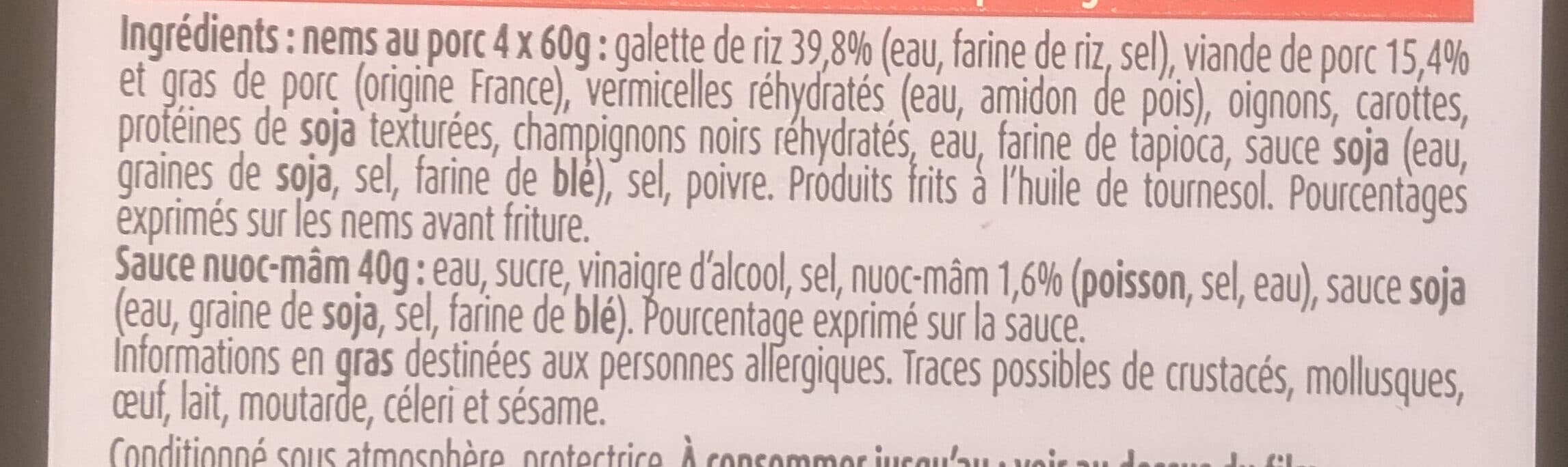 Traditions d'Asie 4 Nems au porc avec sauce nuoc-mâm packshot