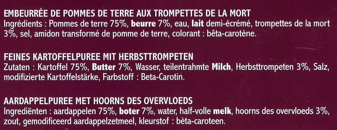 Saveurs Forestières Embeurrée de pommes de terre aux trompettes de la mort packshot