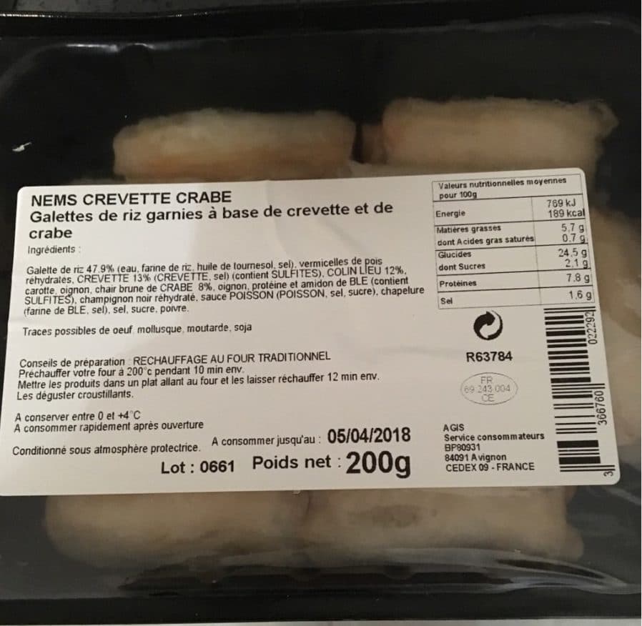 AGIS Nems Crevette Crabe packshot