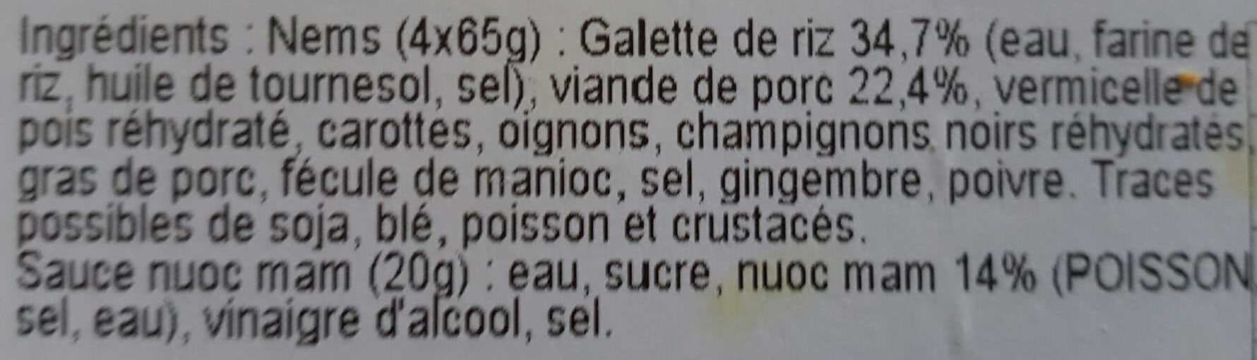 Agis 4 nems au porc + 1 sauce Nuoc Mam packshot
