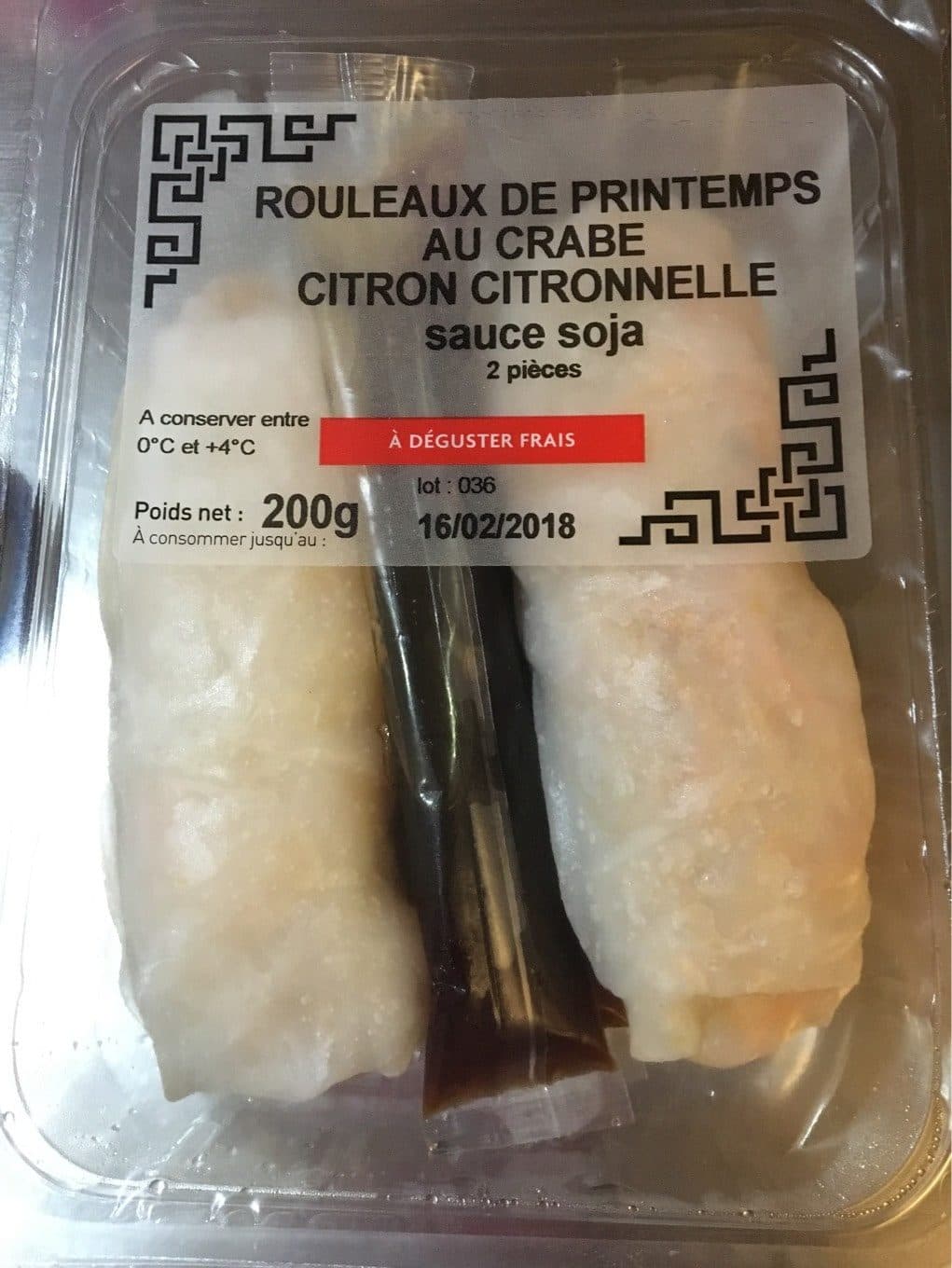 A GIS Rouleaux de printemps au crabe citron citronnelle packshot