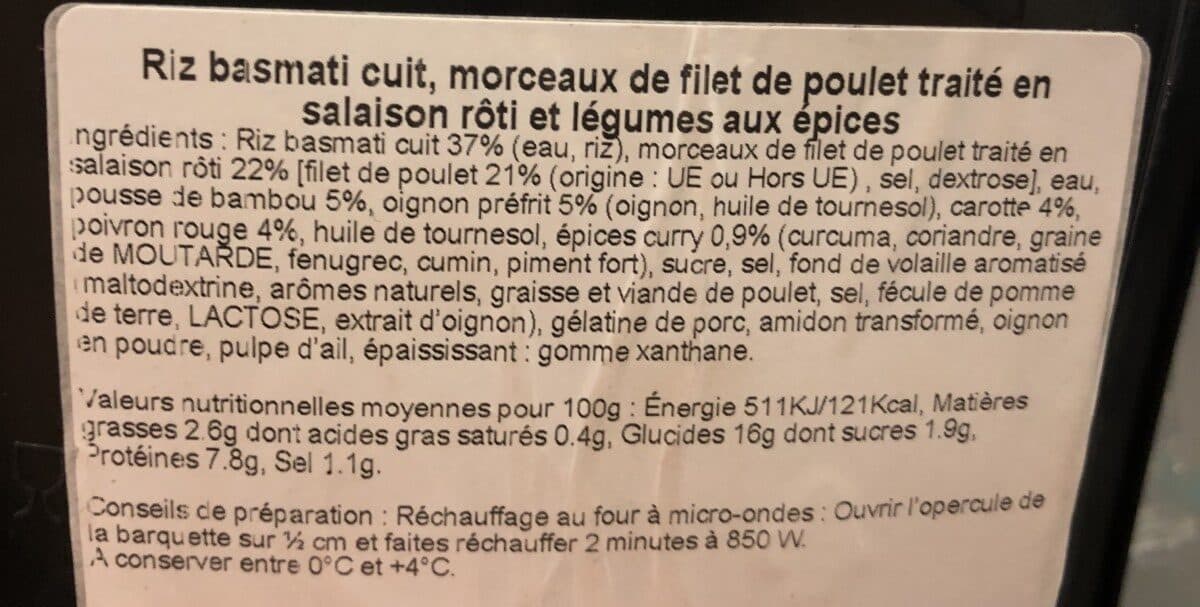 Agis Poulet curry aux legumes et riz parfumé packshot