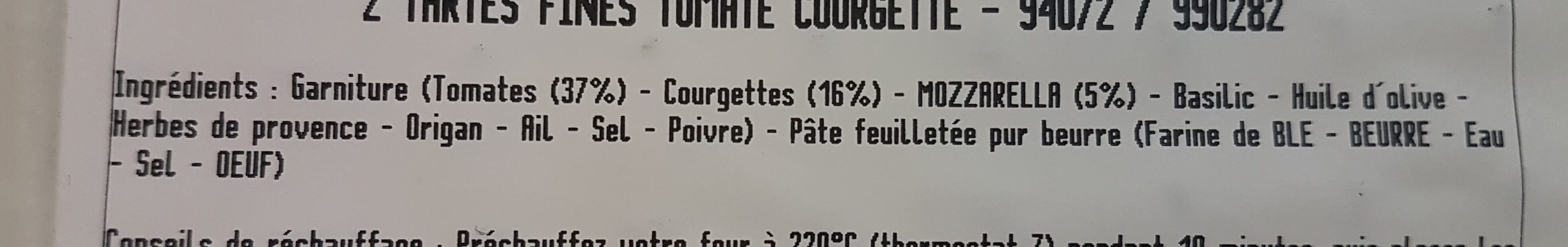 Collection Nos Régions Tartes fines tomates & courgettes packshot