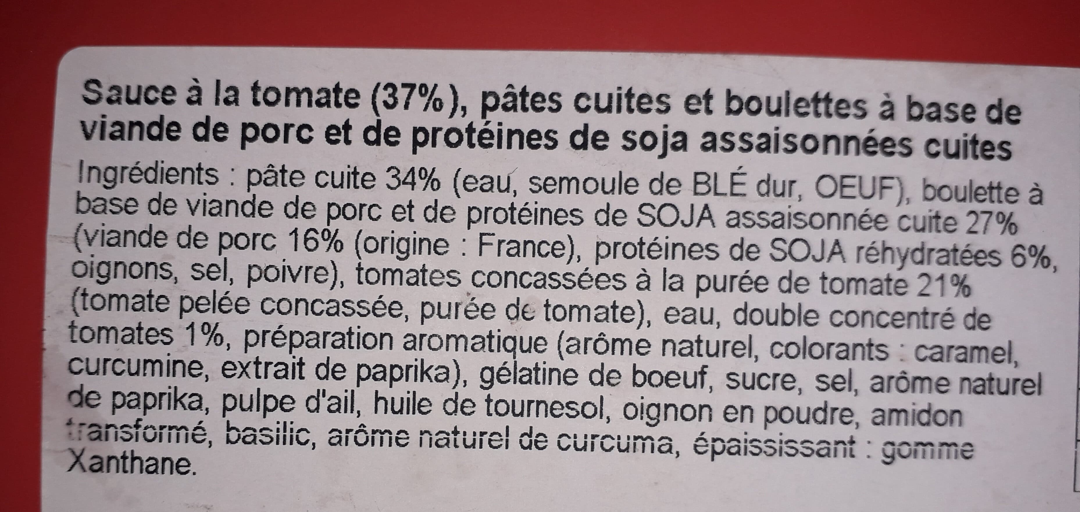 Open Food Facts Boulettes de porcs sauce tomate et macaroni packshot