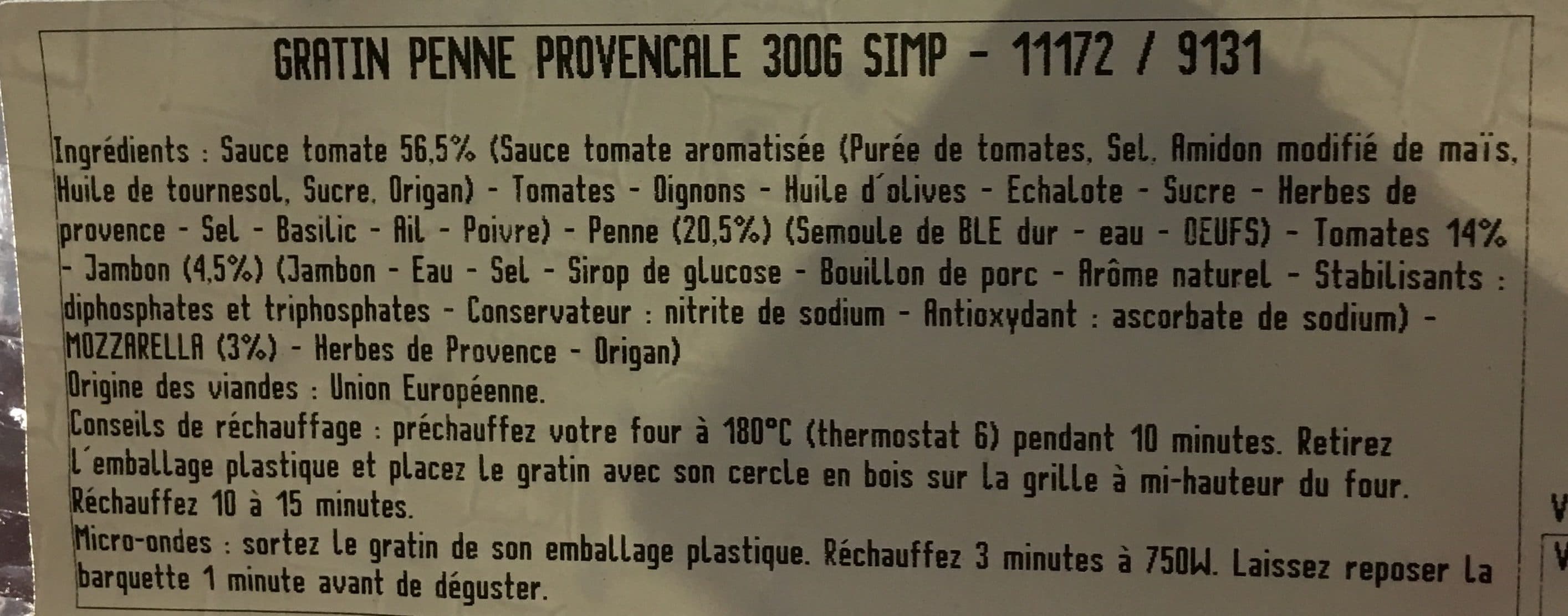 Collection Nos Regions Gratin de penne à la provencale packshot