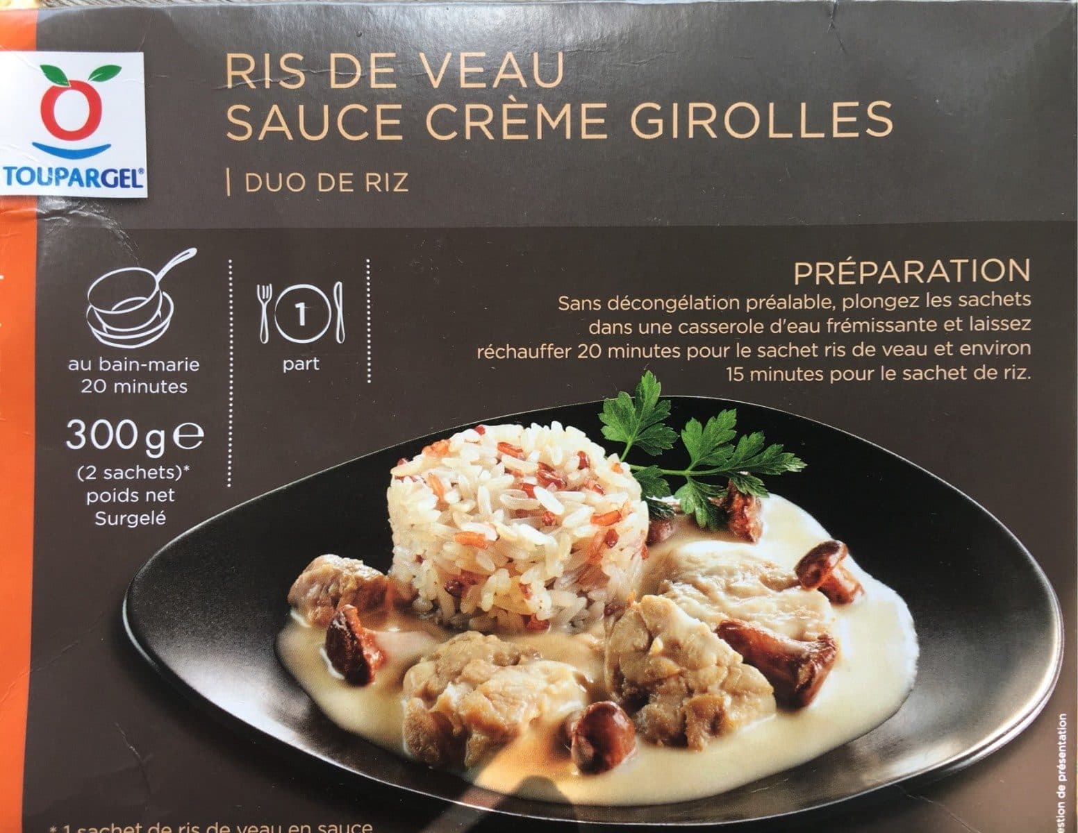 Toupargel Ris de veau sauce creme girolles duo de riz packshot