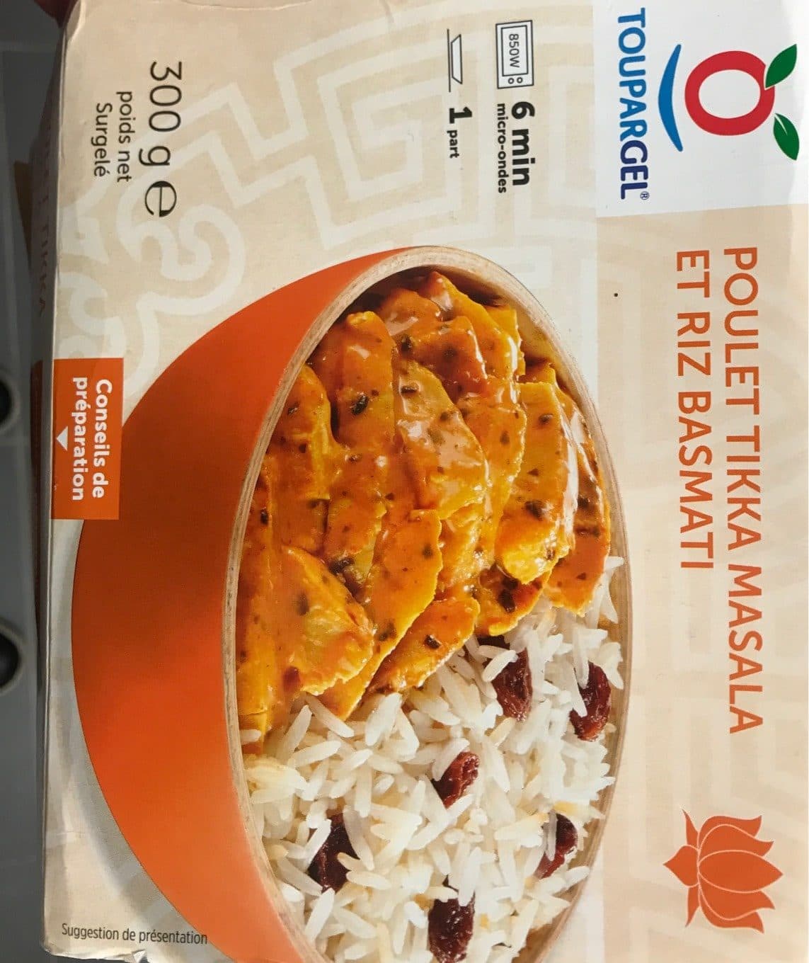 Toupargel Poulet tikka masala et riz basmati packshot