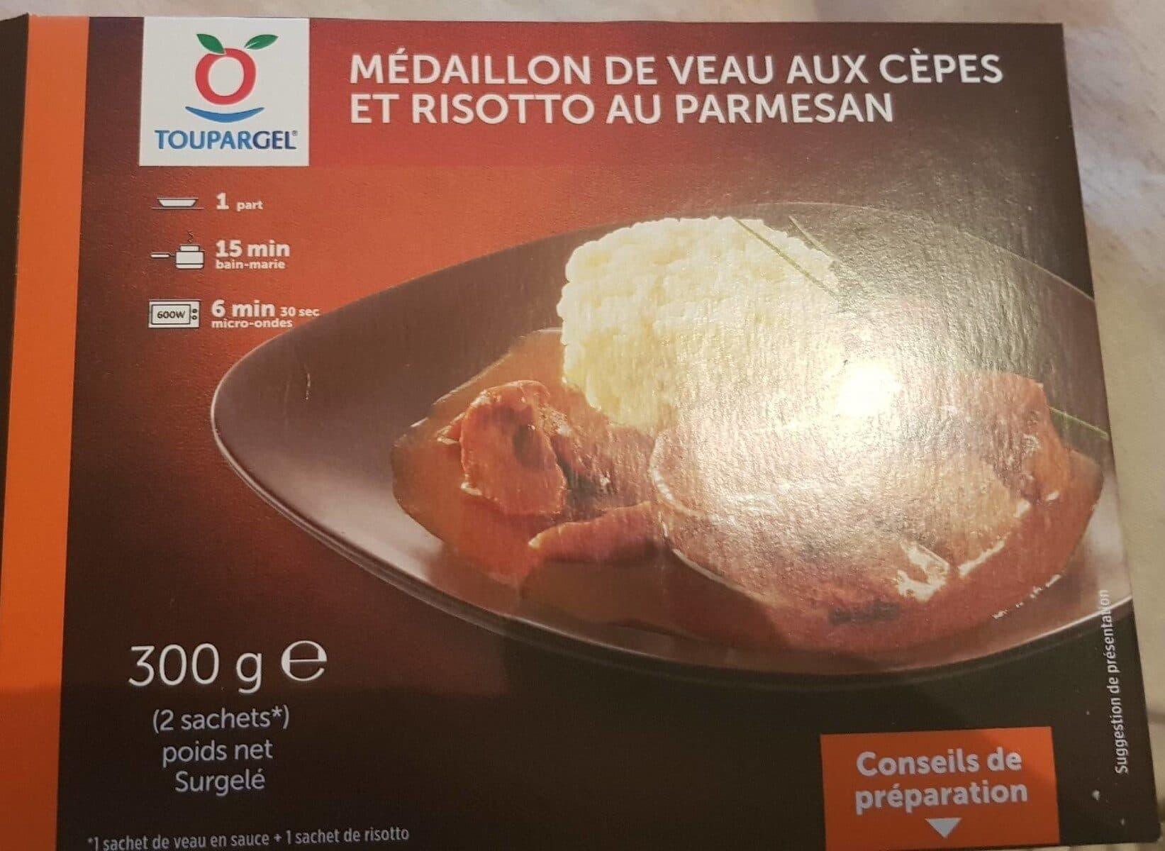 Toupargel Médaillon de Veau aux Cèpes et Risotto au Parmesan packshot