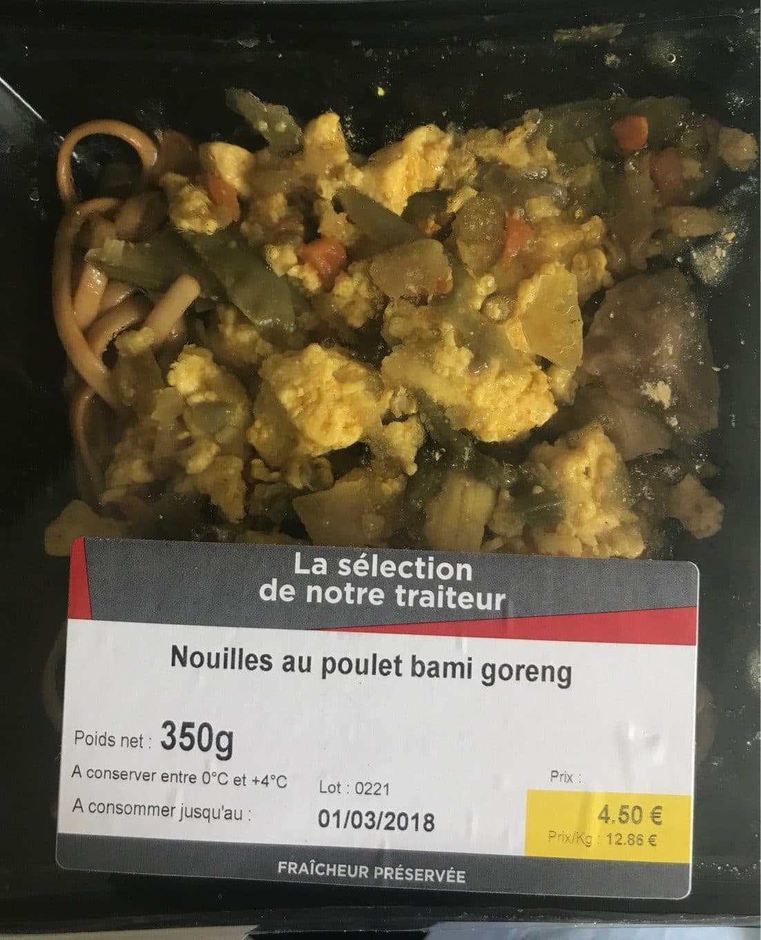 Auchan Traiteur Nouilles au poulet bami goreng packshot
