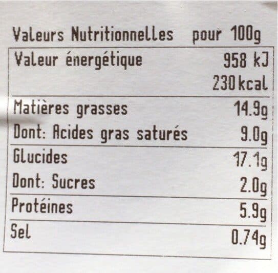 Open Food Facts Tarte soleil carrée packshot