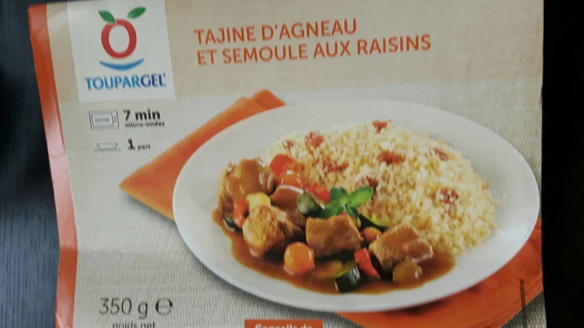 Toupargel Tajine agneau et semoule raisins packshot