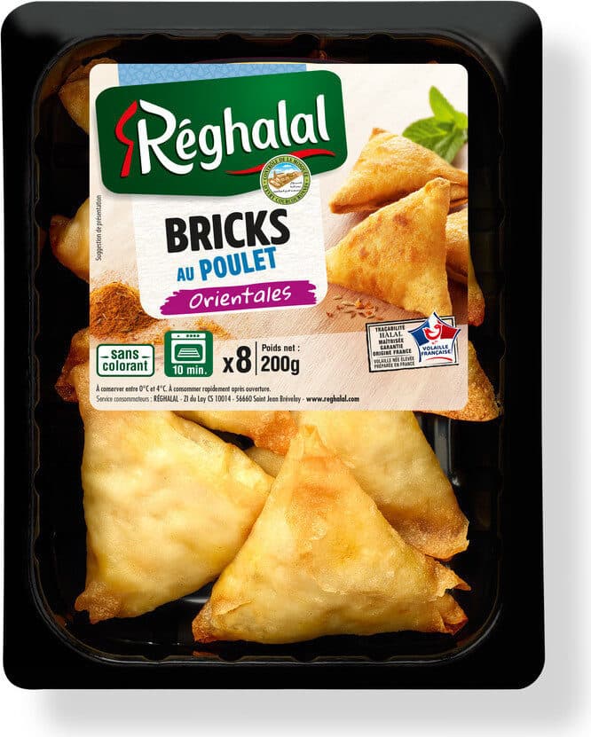 Réghalal Bricks au poulet oriental halal packshot