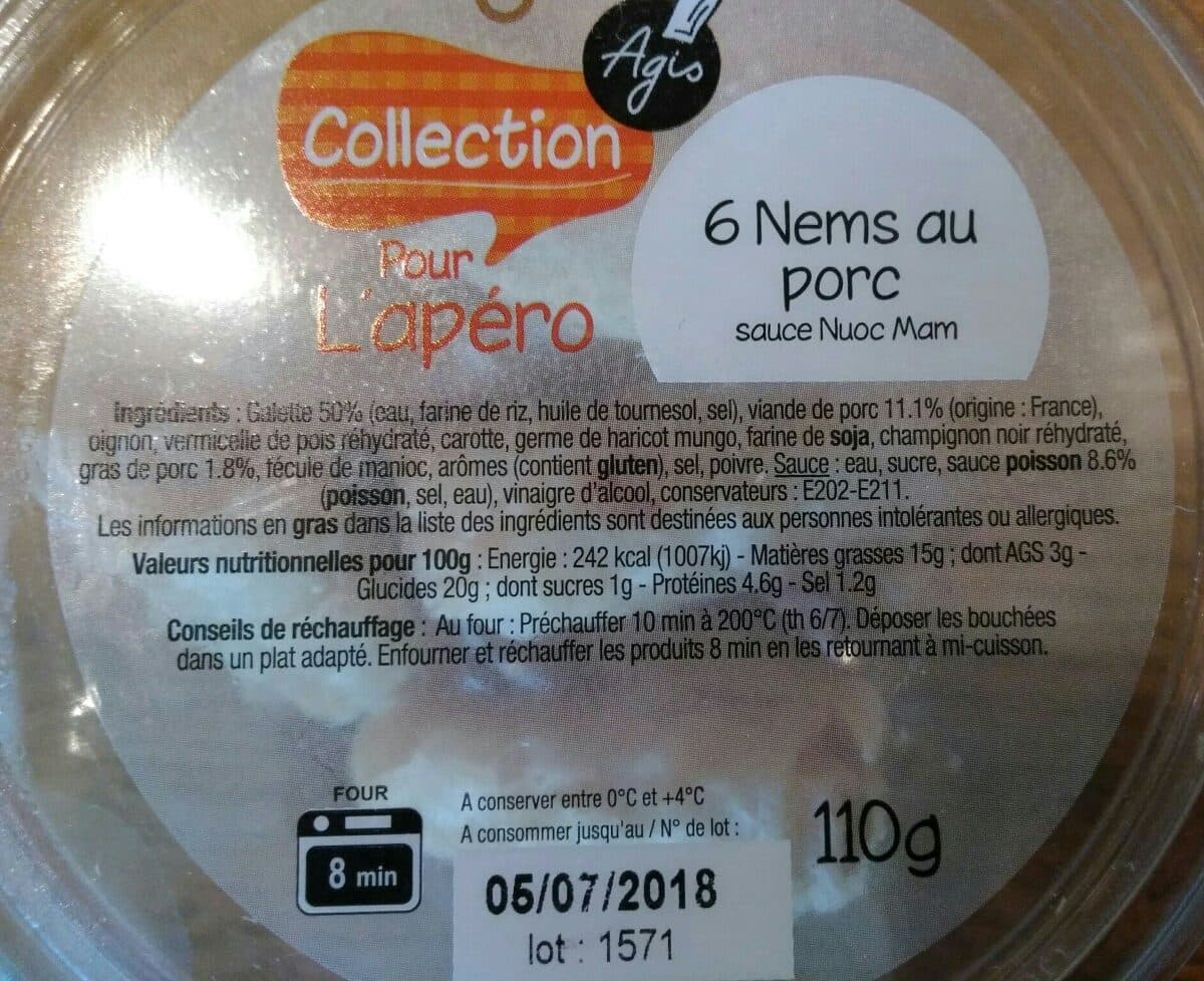Agis Collection pour l'apéro 6 nems au porc sauce nuoc mam packshot