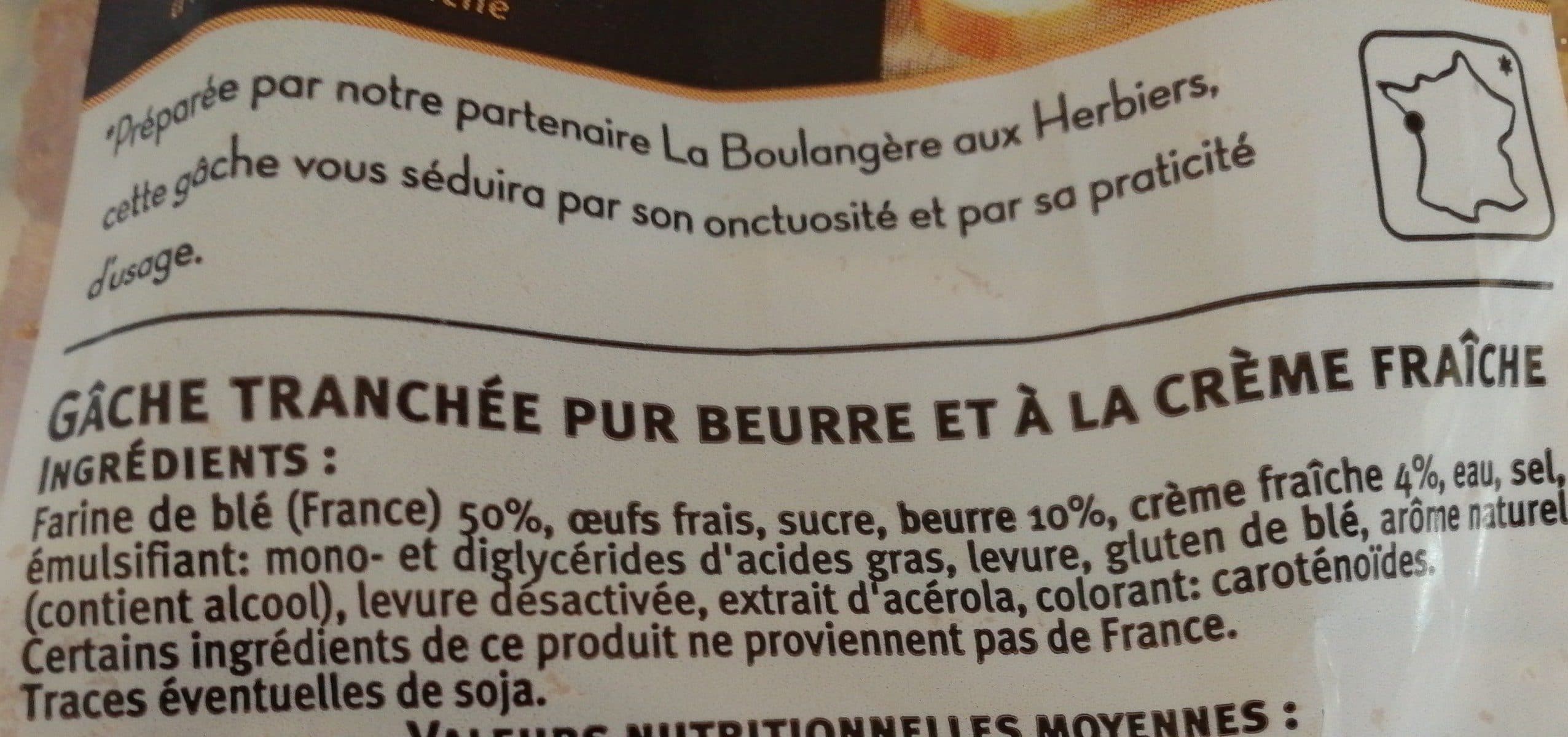 Open Food Facts Gâche tranché packshot