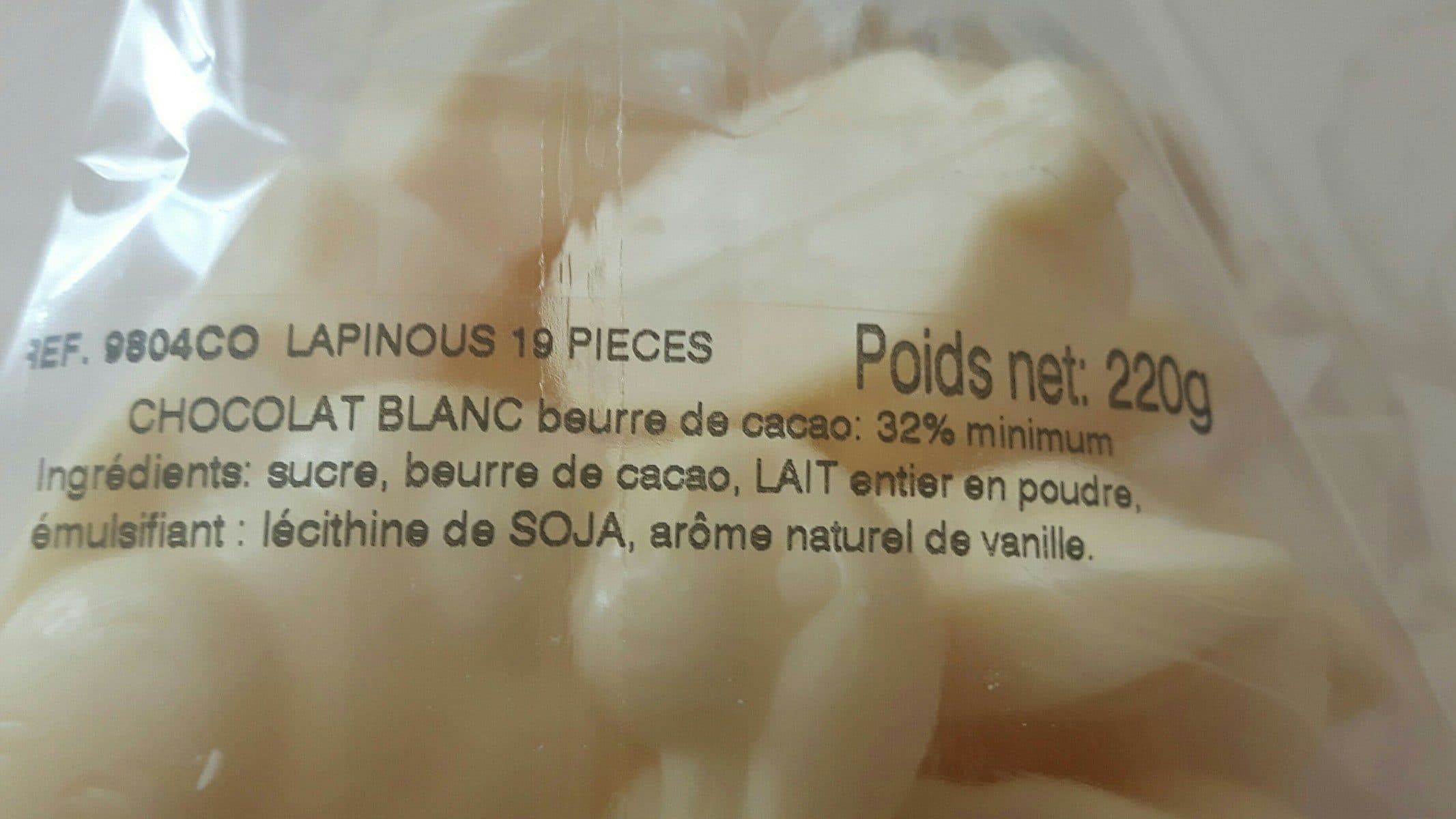 Open Food Facts Lapinous blanc packshot