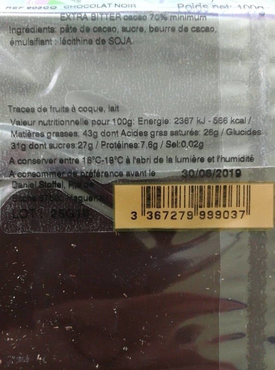 Daniel Stoffel Chocolat noir 70% cacao DS packshot