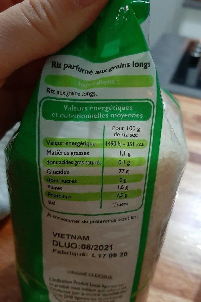 Open Food Facts Riz Long Parfumé packshot
