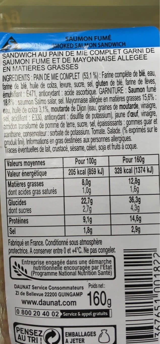 Daunat Saumon fume packshot