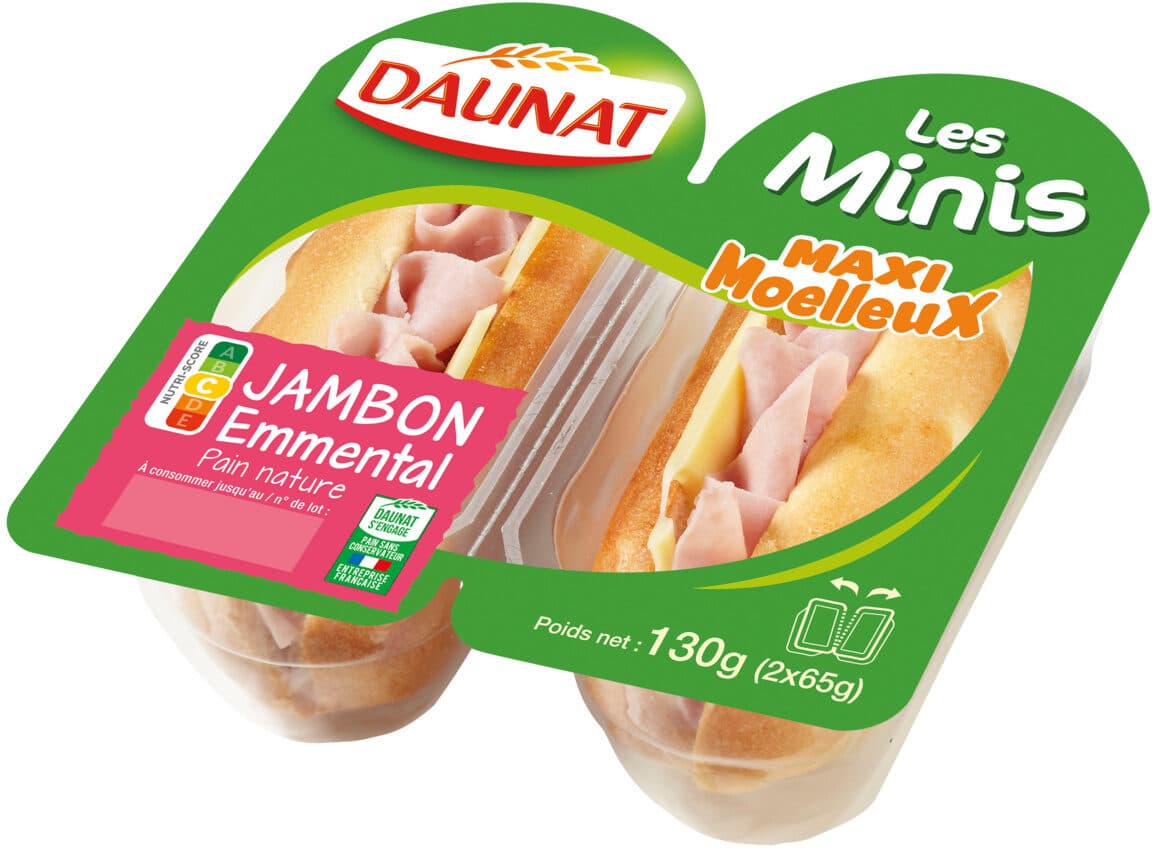 Daunat Sandwich Les Minis jambon emmental packshot