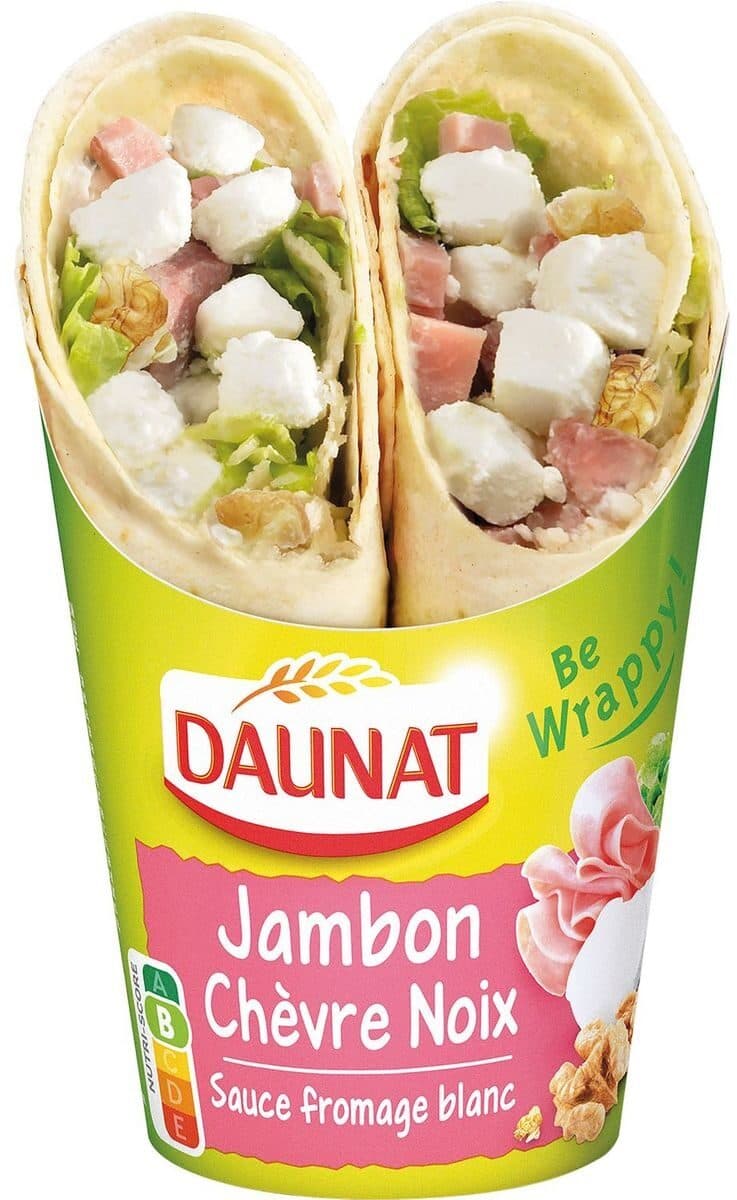 Daunat Be wrappy jambon chevre noix packshot