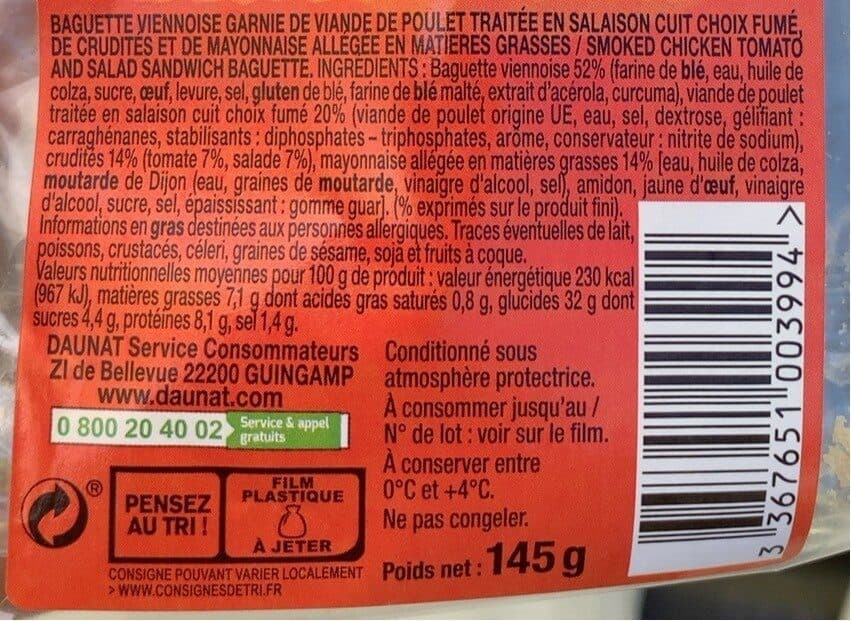Daunat Poulet Crudites Le Moelleux packshot