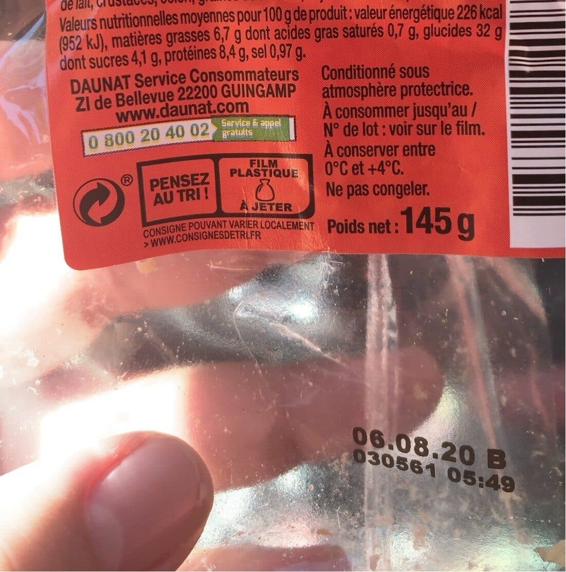 Daunat Le Moelleux Thon Crudités packshot