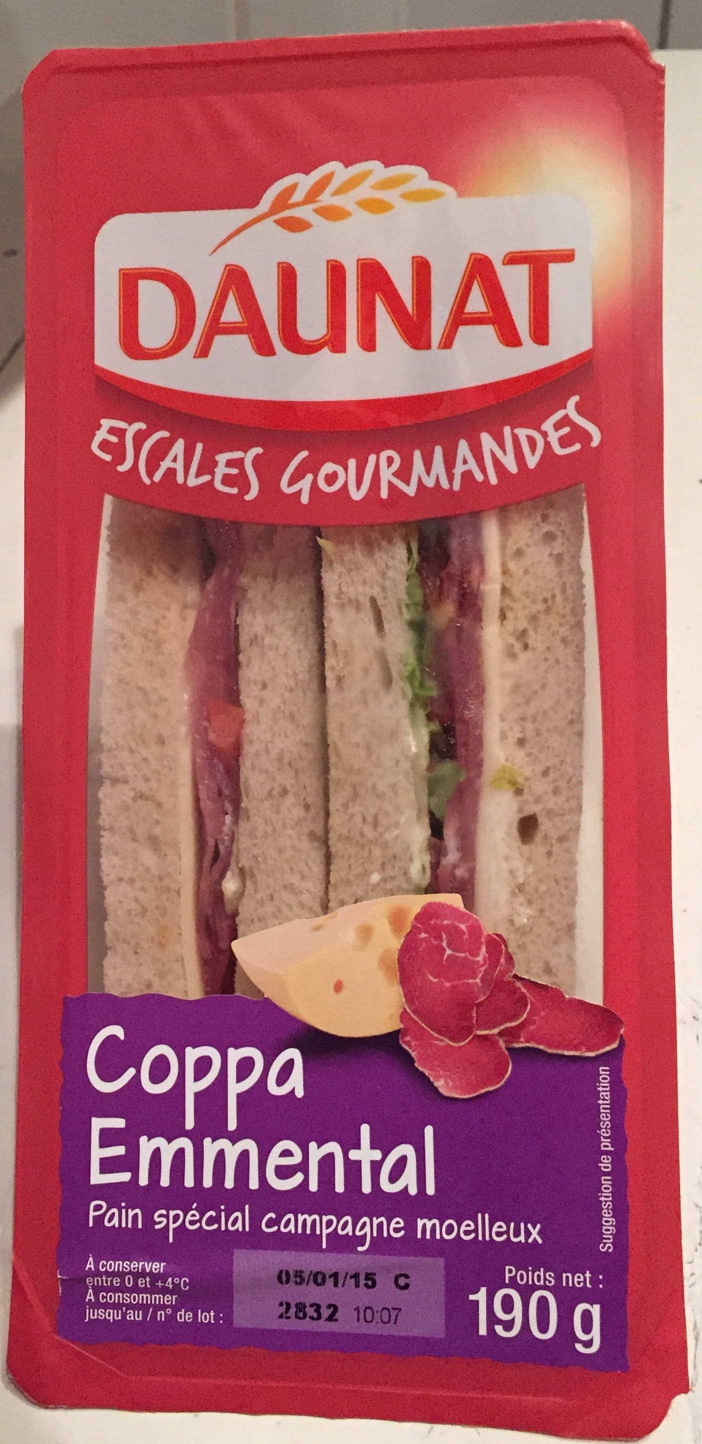 Daunat Escales Gourmandes Coppa Emmental packshot