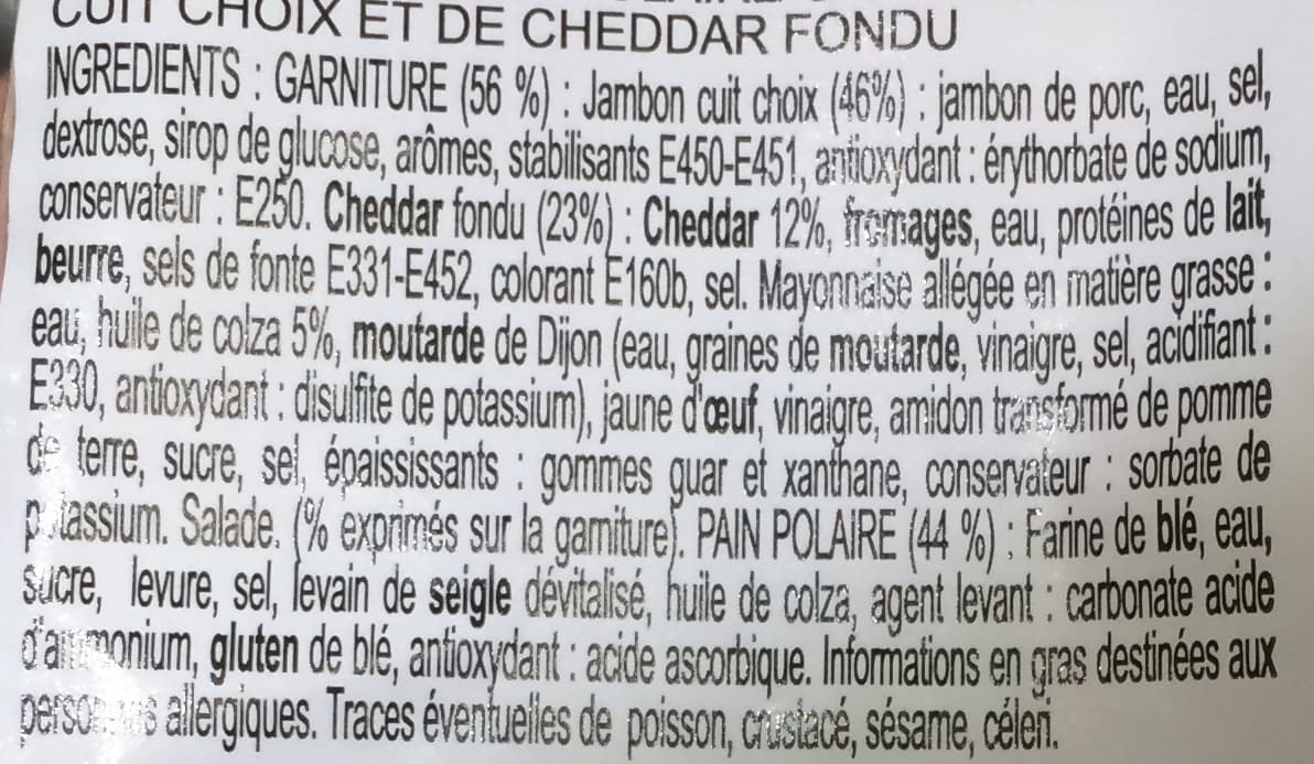 Daunat Pain Suédois Jambon Cheddar packshot