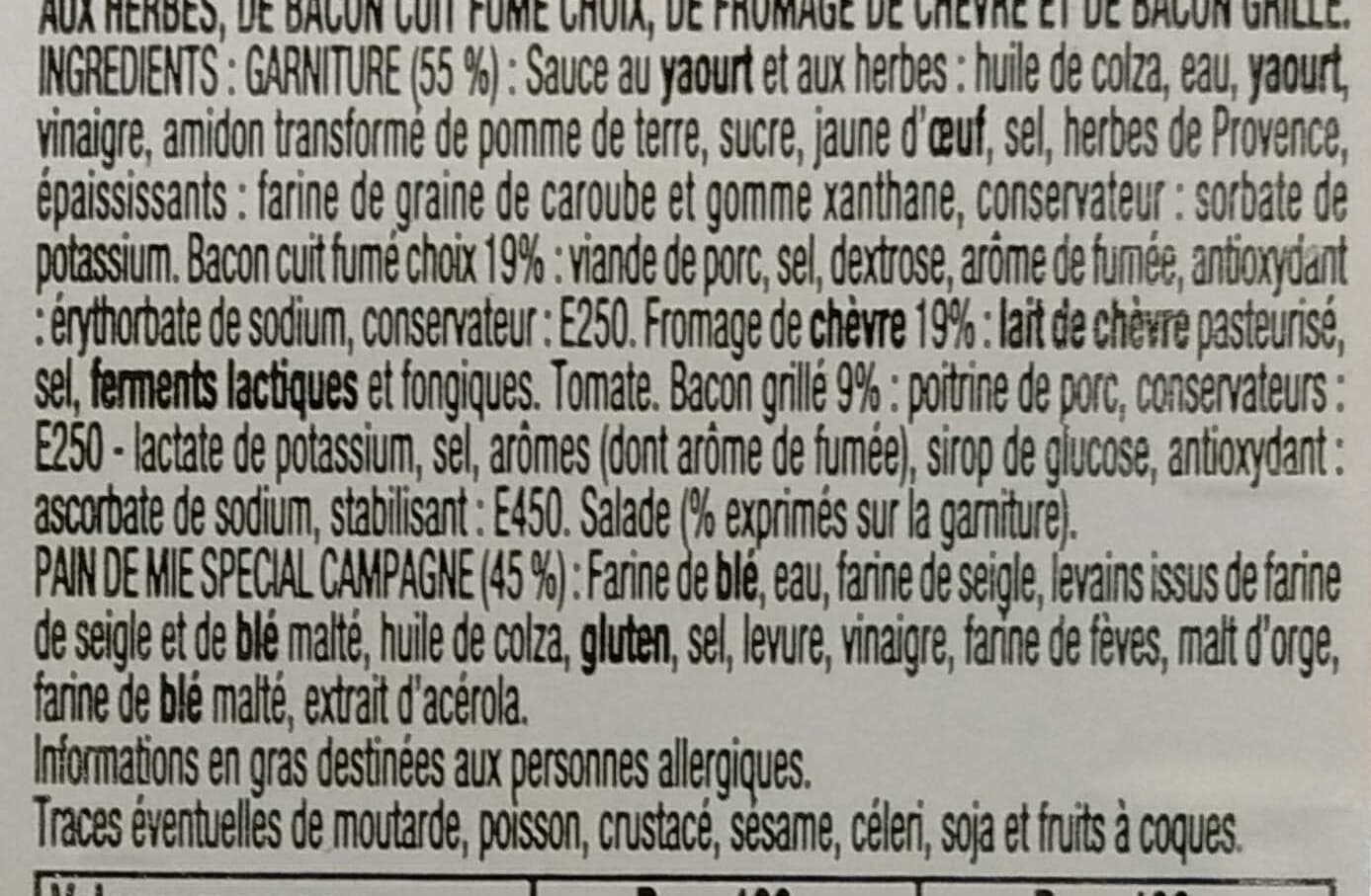 Daunat Escales gourmandes bacon grillé et fumé chèvre packshot
