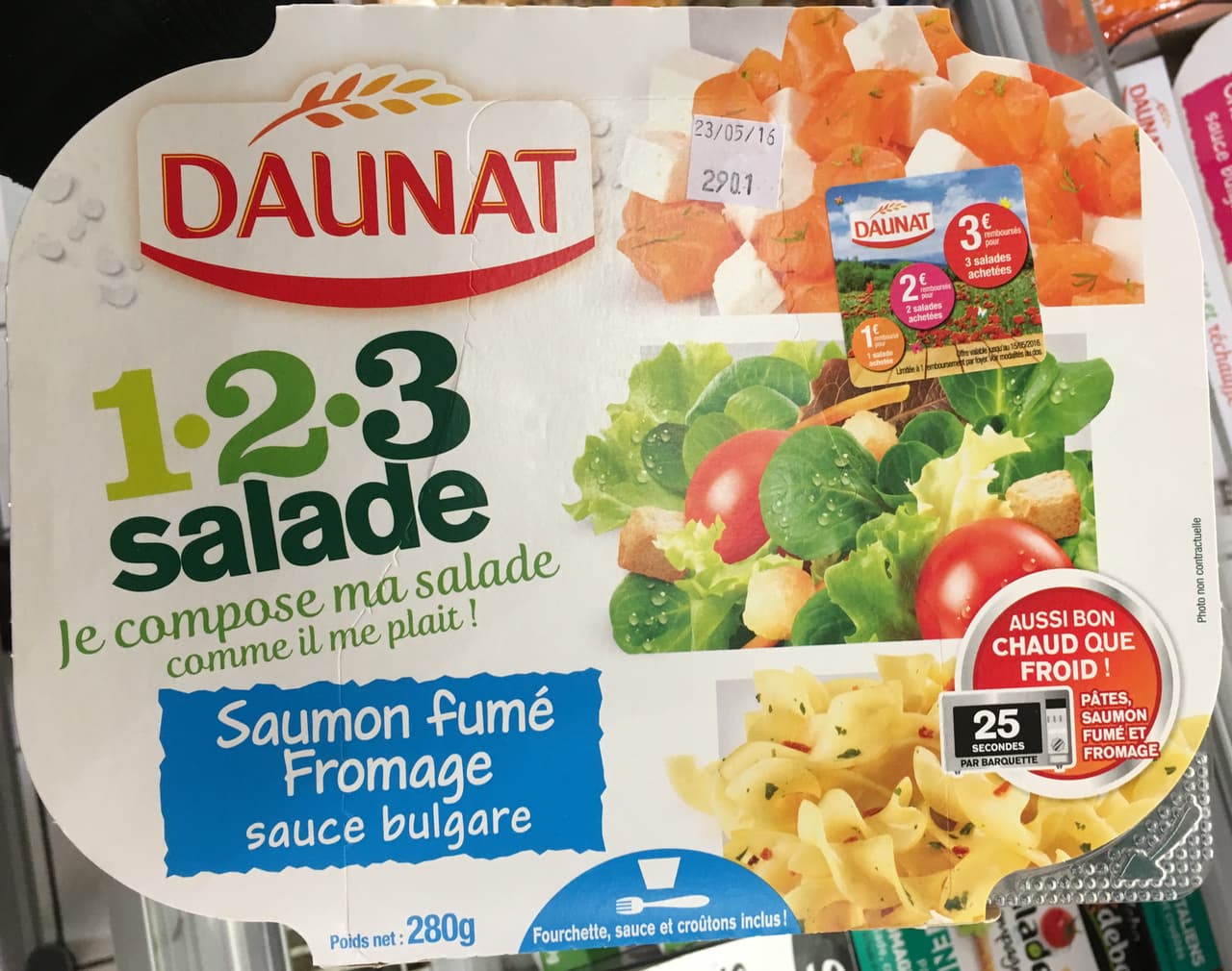 Daunat 1-2-3 Salade Saumon fumé Fromage sauce bulgare packshot