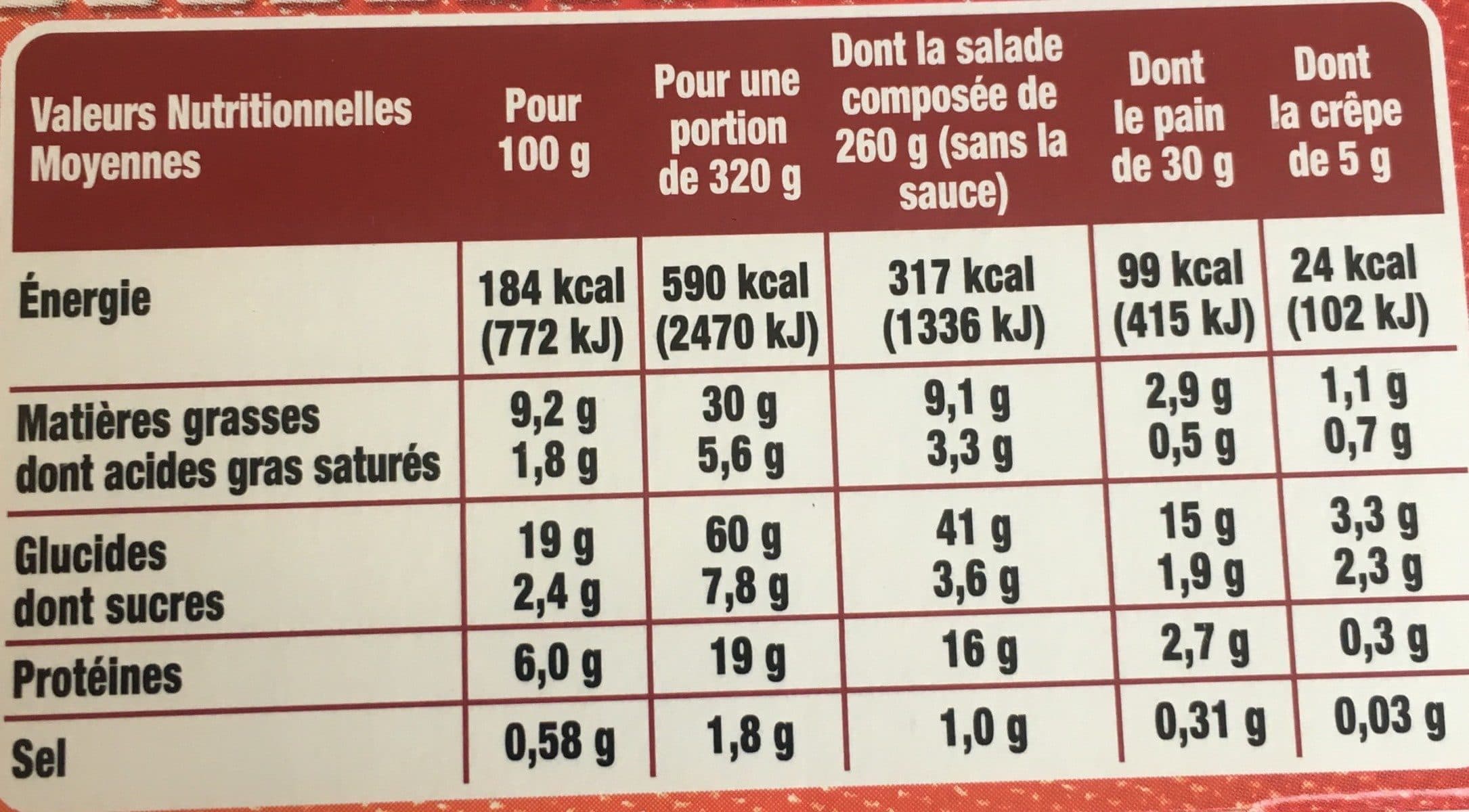 Daunat Ma Salade Bistrot Pates Jambon Speck Chevres packshot