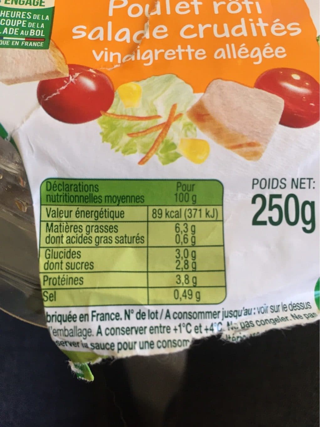 Daunat Salade Poulet Rôti Crudité packshot