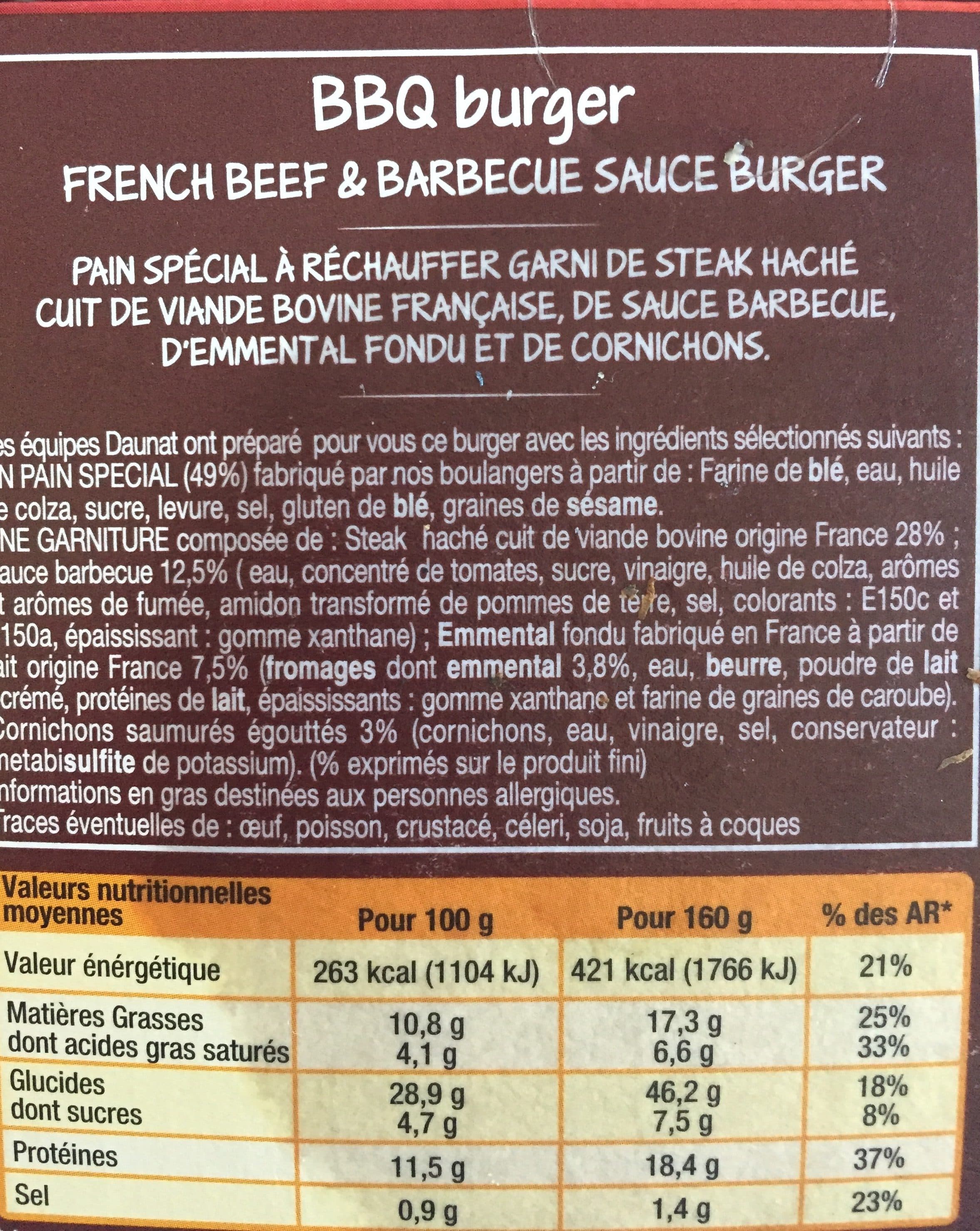 Daunat Barbecue Burger packshot