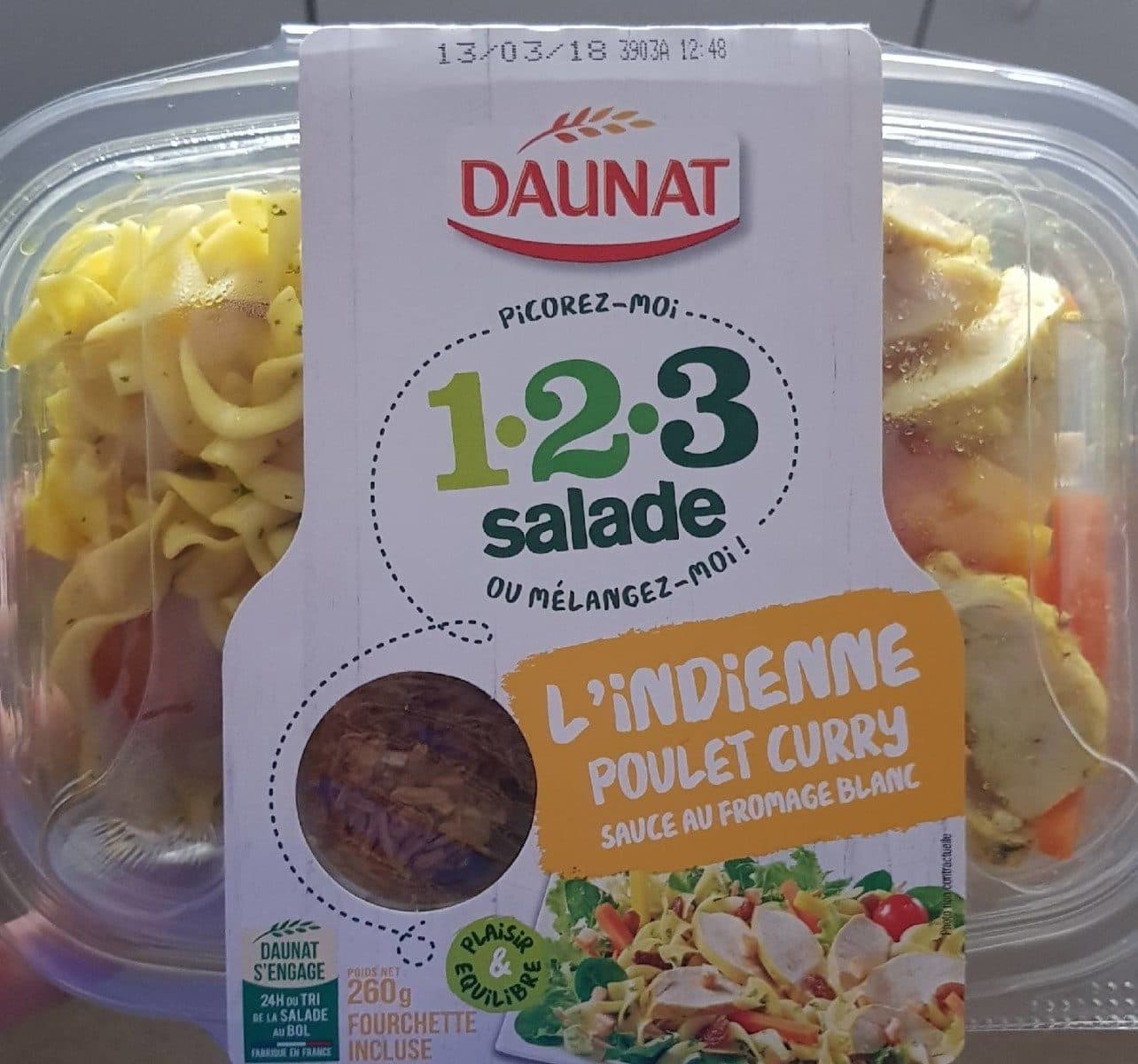 Daunat 123 Salade Poulet Curry sauce bulgare packshot