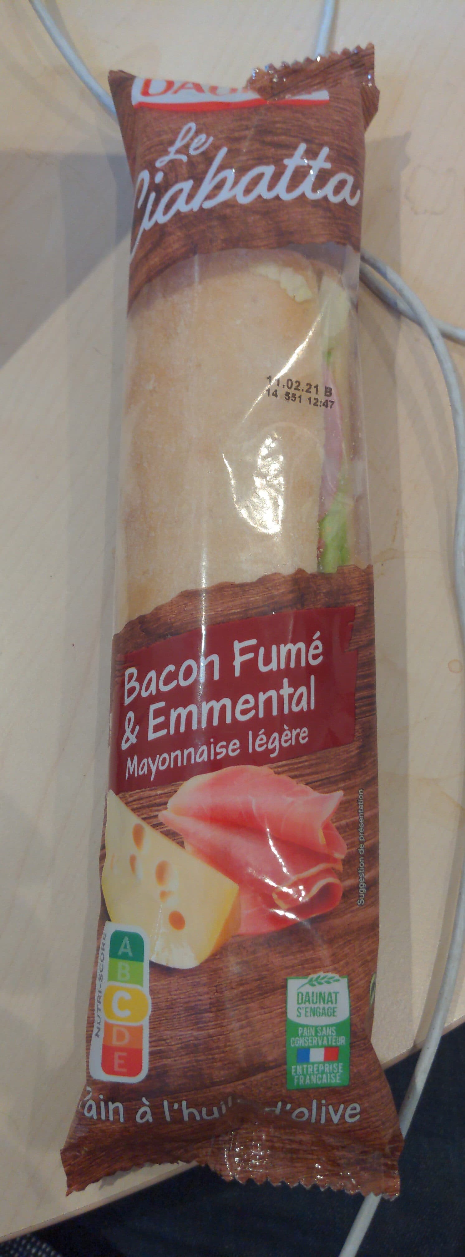 Daunat Le Ciabatta Bacon Fumé & Emmental sauce Mayonnaise packshot