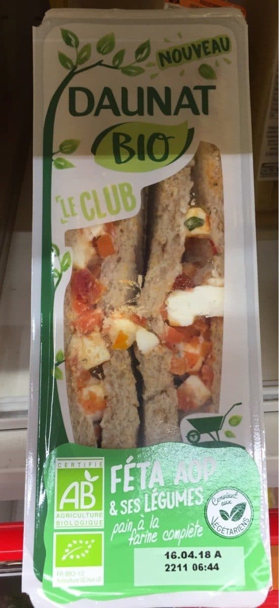 Daunat Le Club Bio Féta AOP & se légumes packshot
