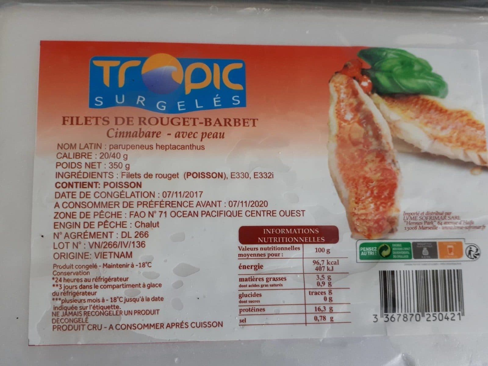 Open Food Facts Filet de rouget barbet packshot