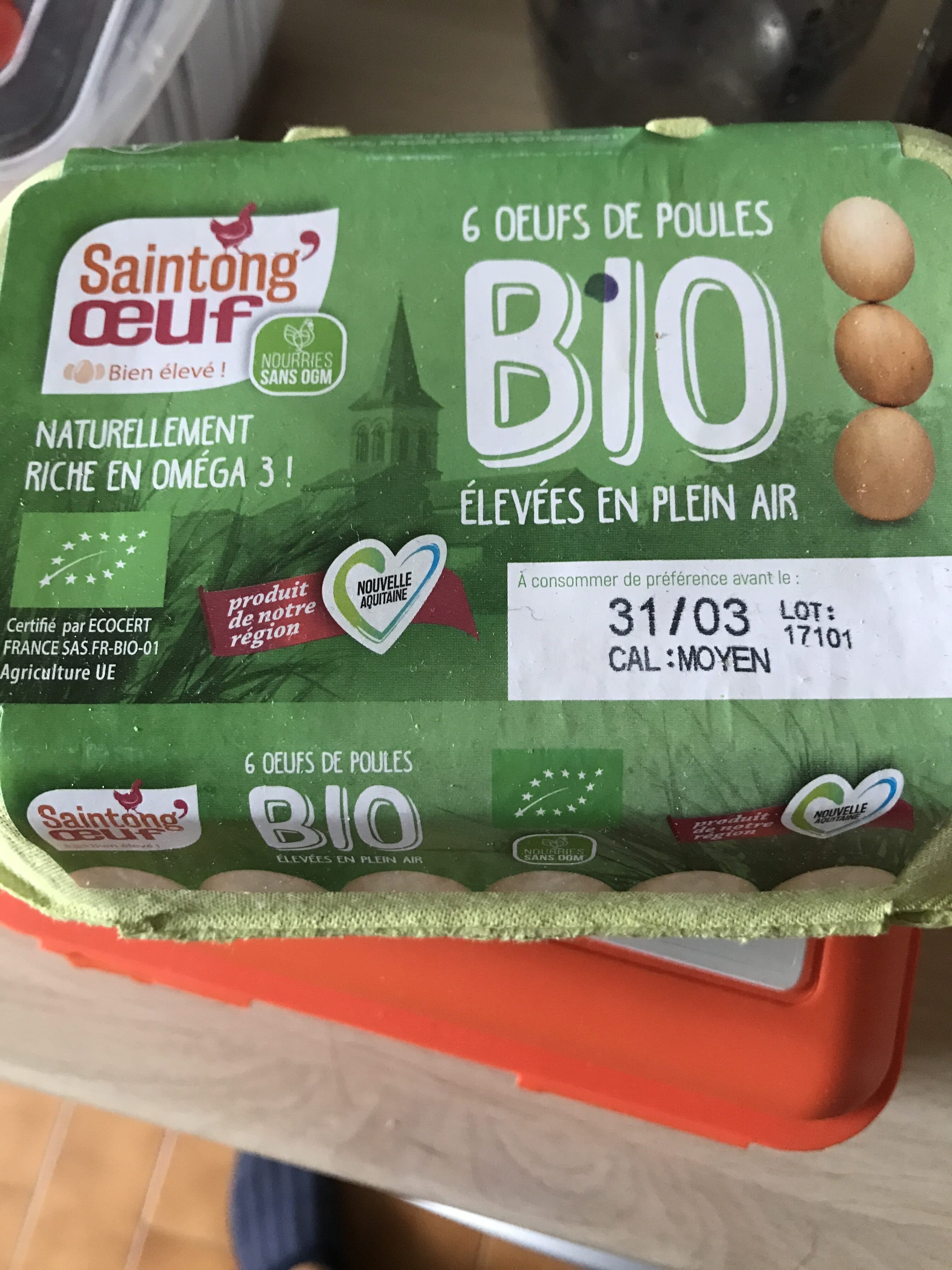 Saintong'oeuf Oeufs de poikes élevées en plein air packshot