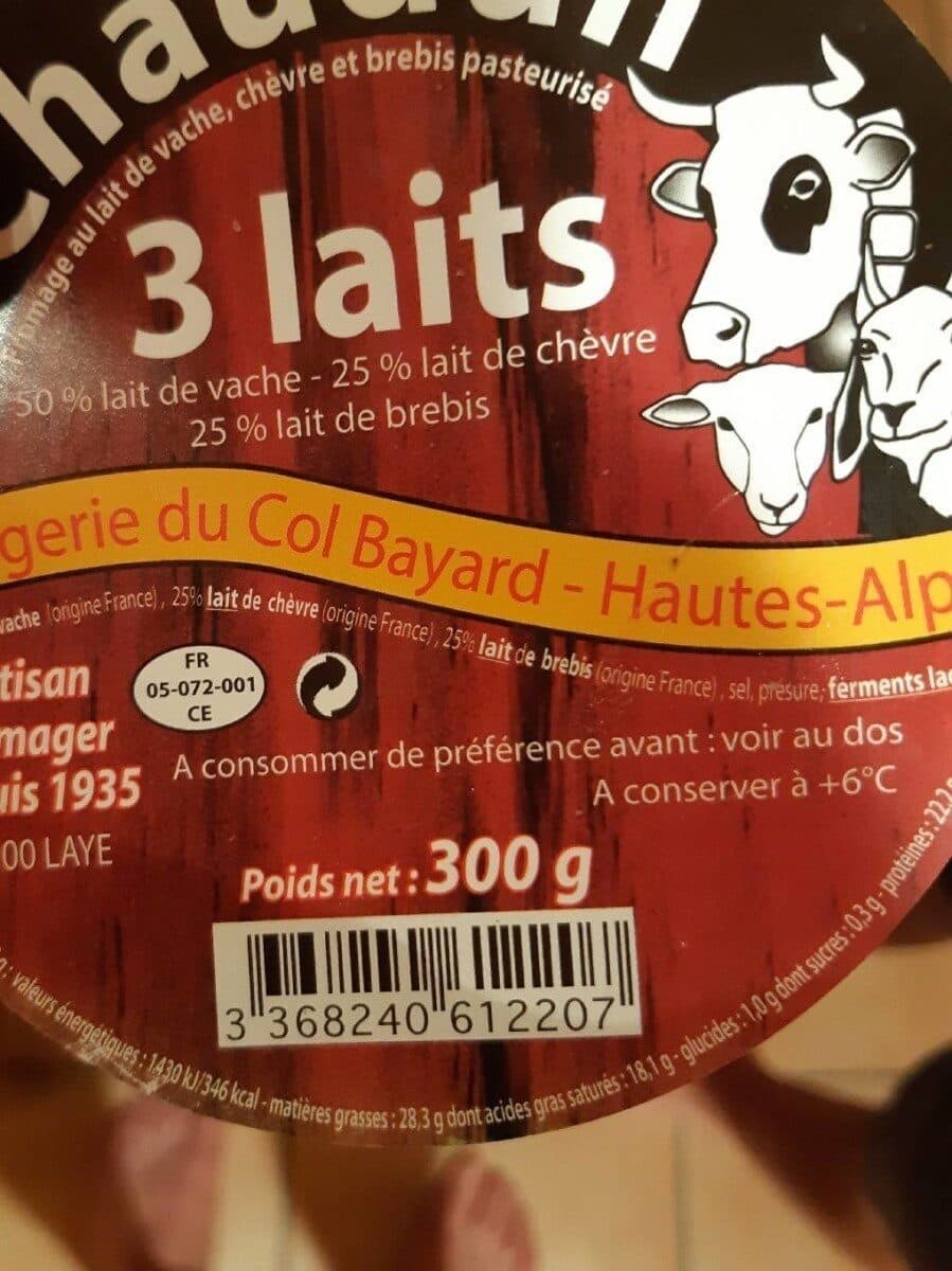 Open Food Facts Le Chaudun 3 laits packshot