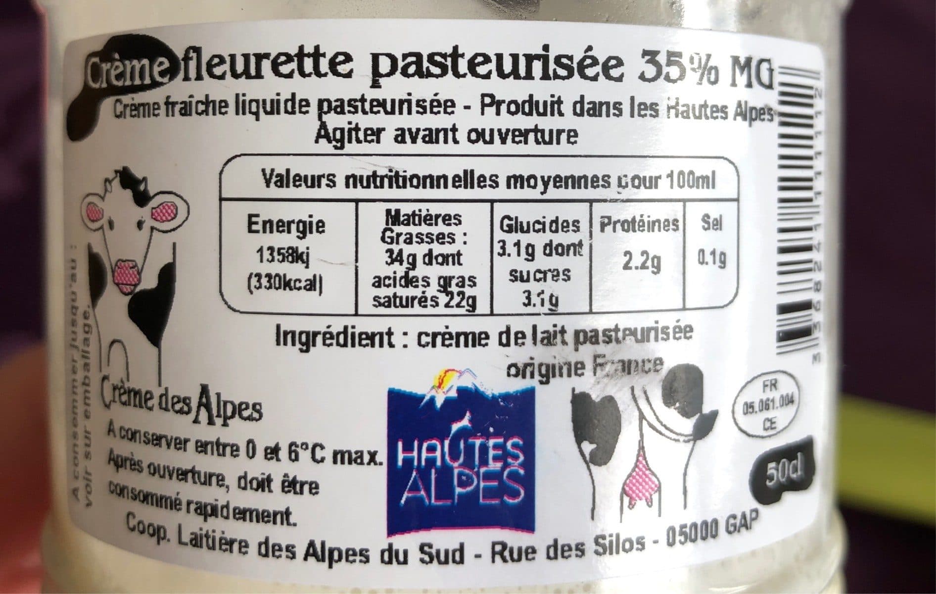 Open Food Facts Creme Fleurette packshot
