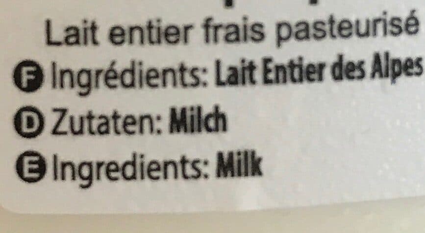 Sacré Willy Lait frais de montagne packshot