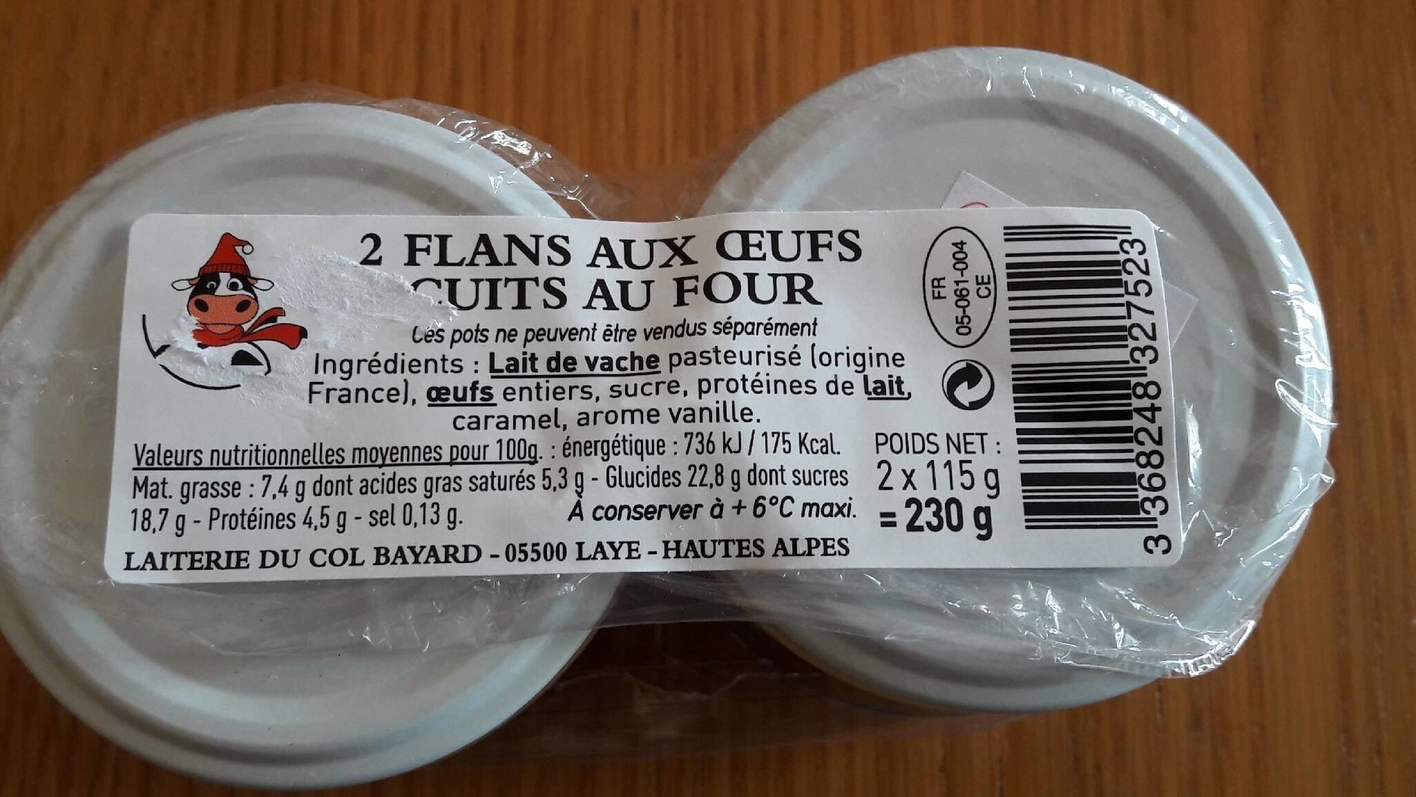 Open Food Facts flans aux oeufs cuits au four packshot