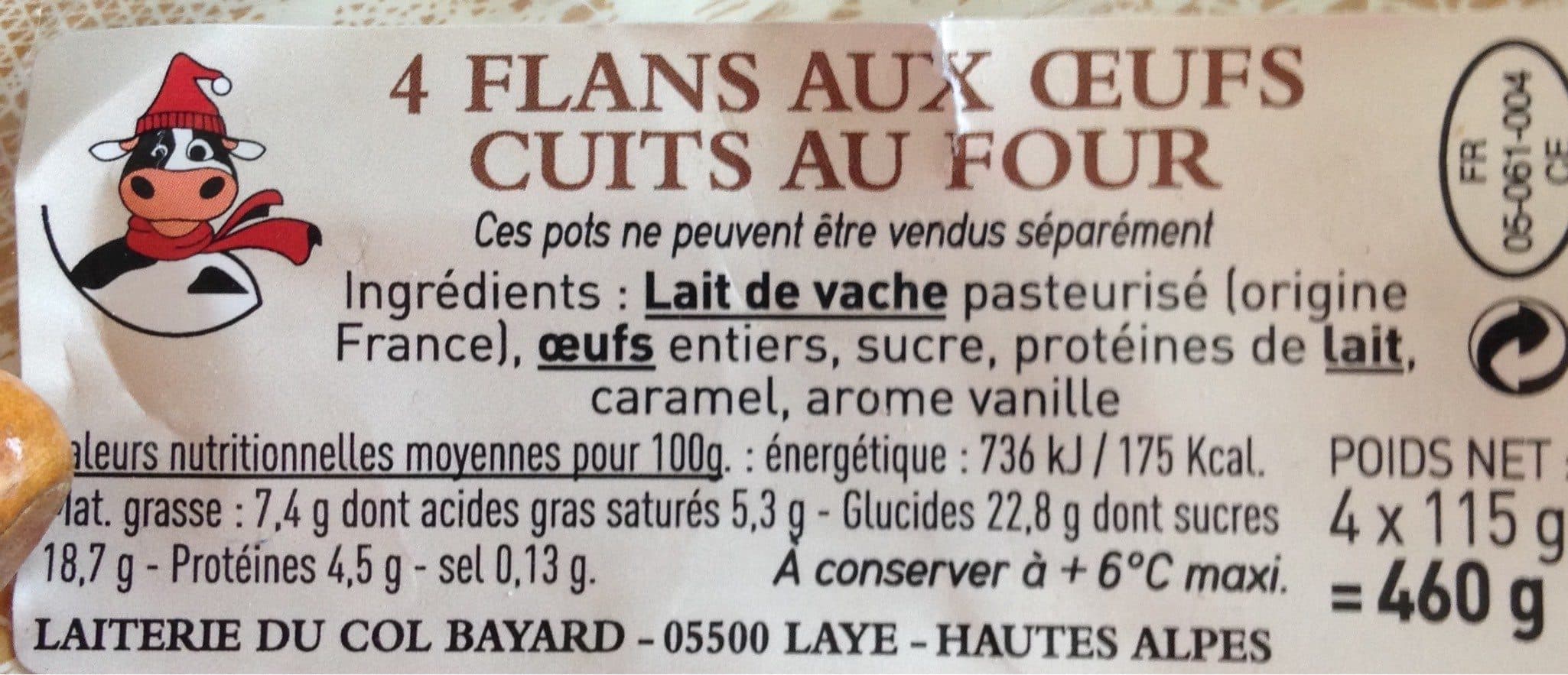 Open Food Facts Flan aux oeufs cuits au four packshot