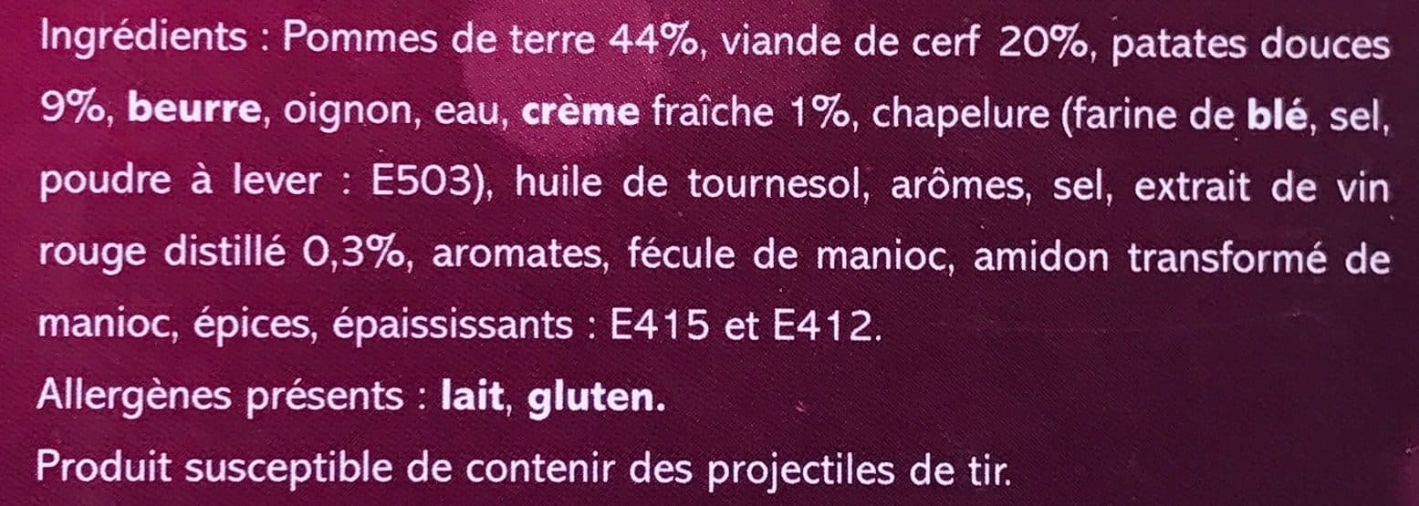 Saveurs Forestières Parmentier de Cerf et ses patates douces packshot