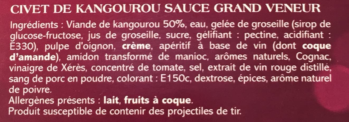 LDC Civet de Kangourou sauce Grand Veneur packshot