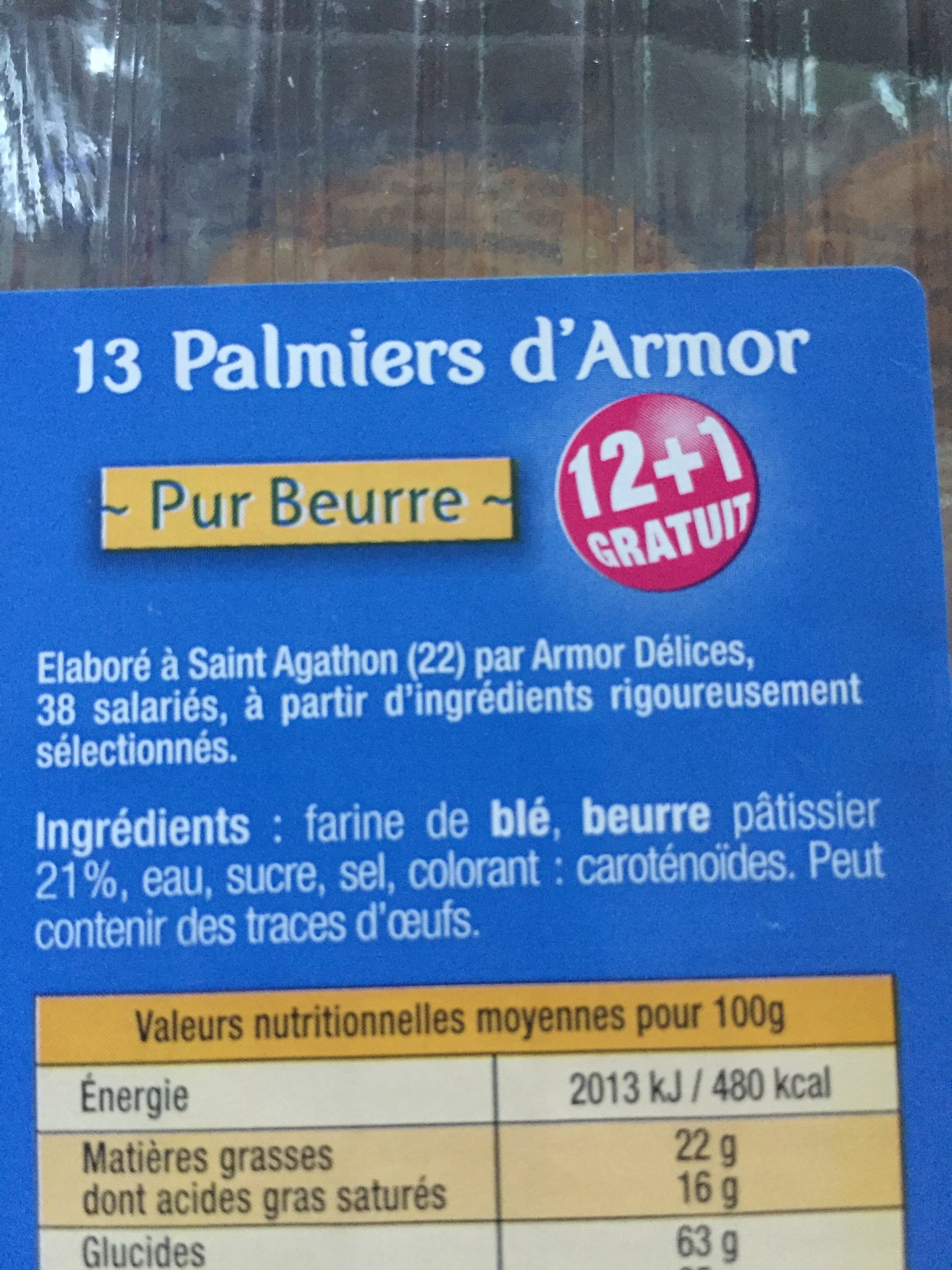 Armor delices Blister De 12 Palmiers Mam Roz packshot