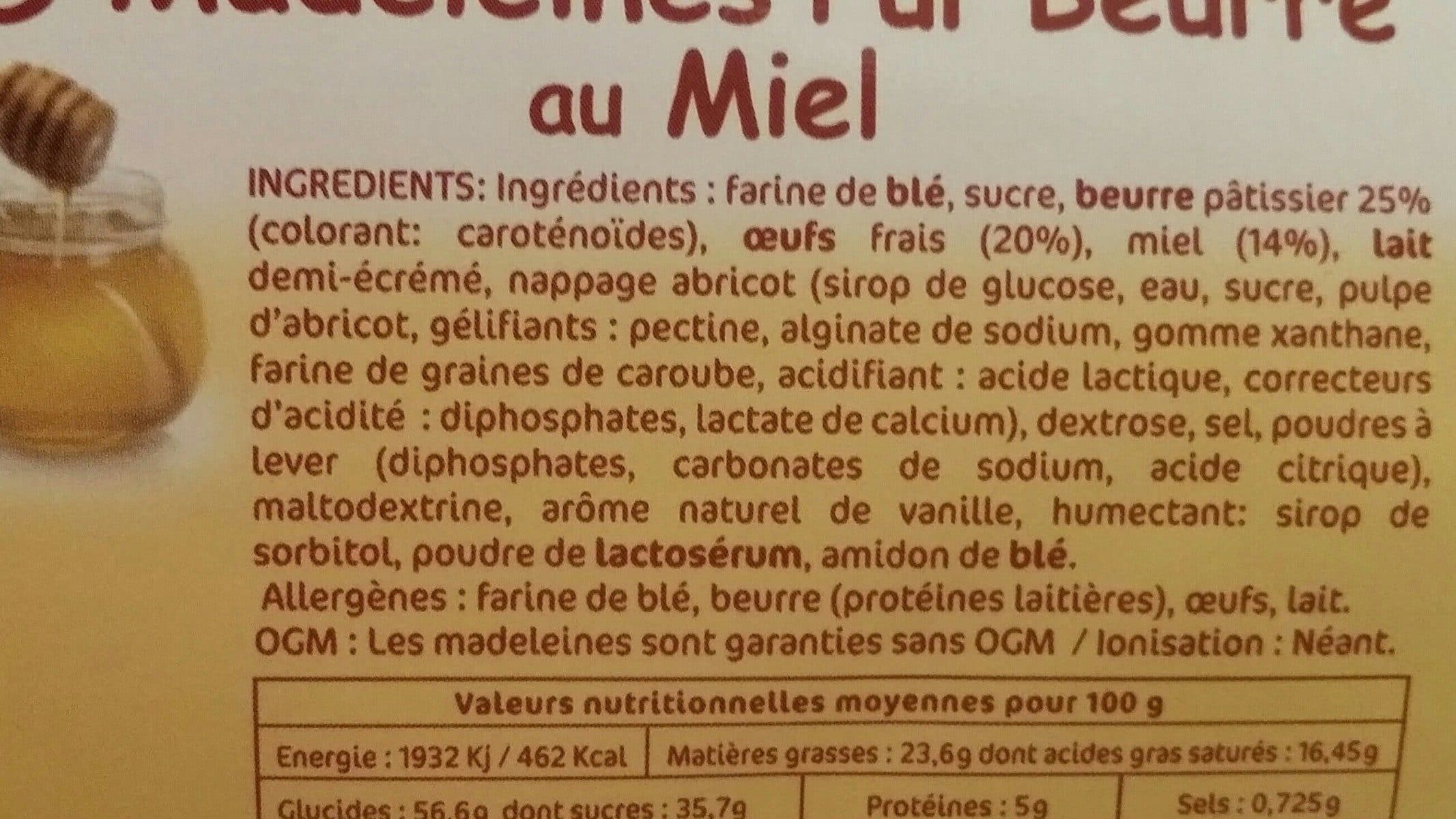 Armor Délices Madeleines pur beurre au miel packshot