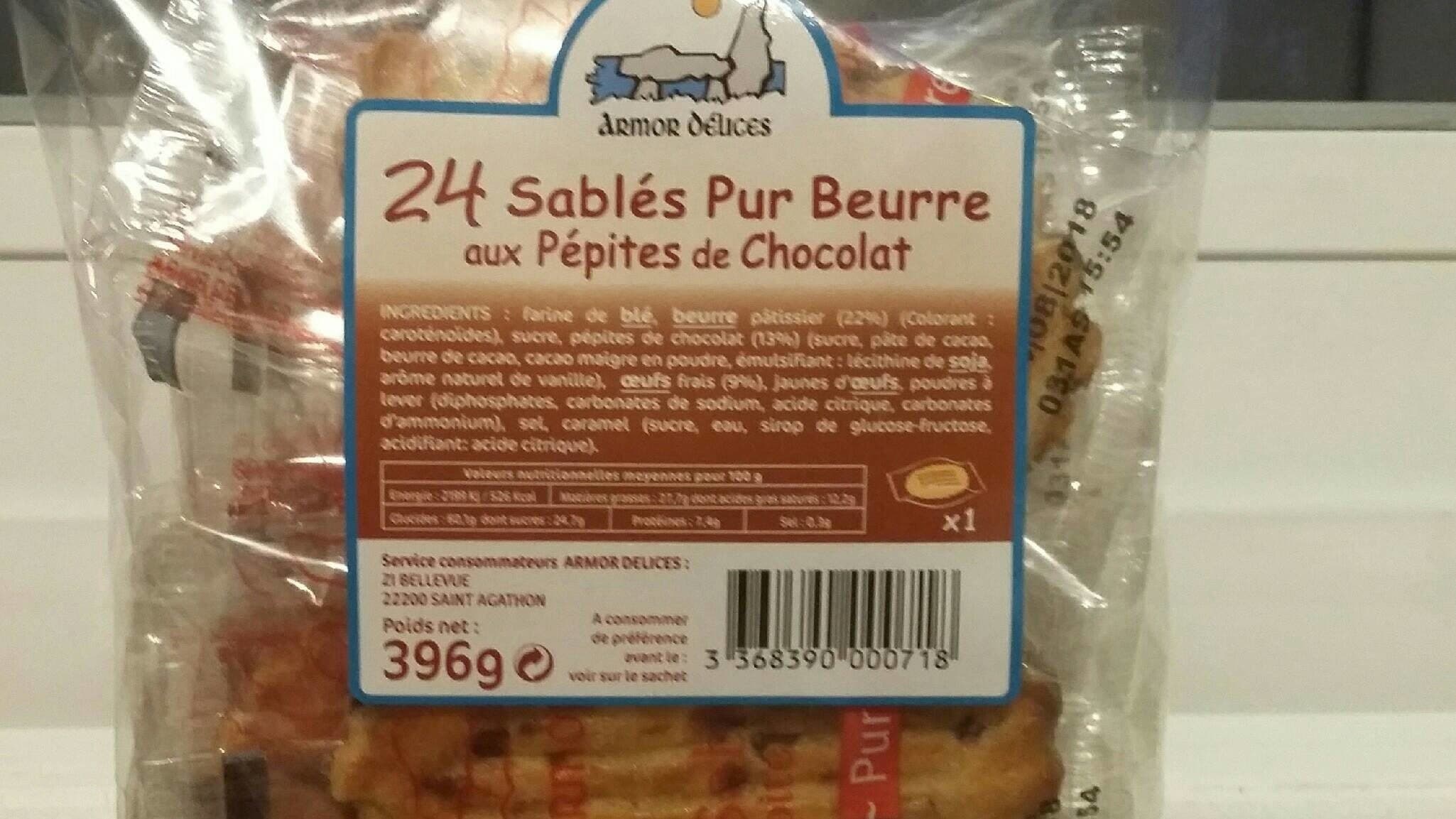 Open Food Facts Sablés pur beurre aux pépites de chocolat packshot